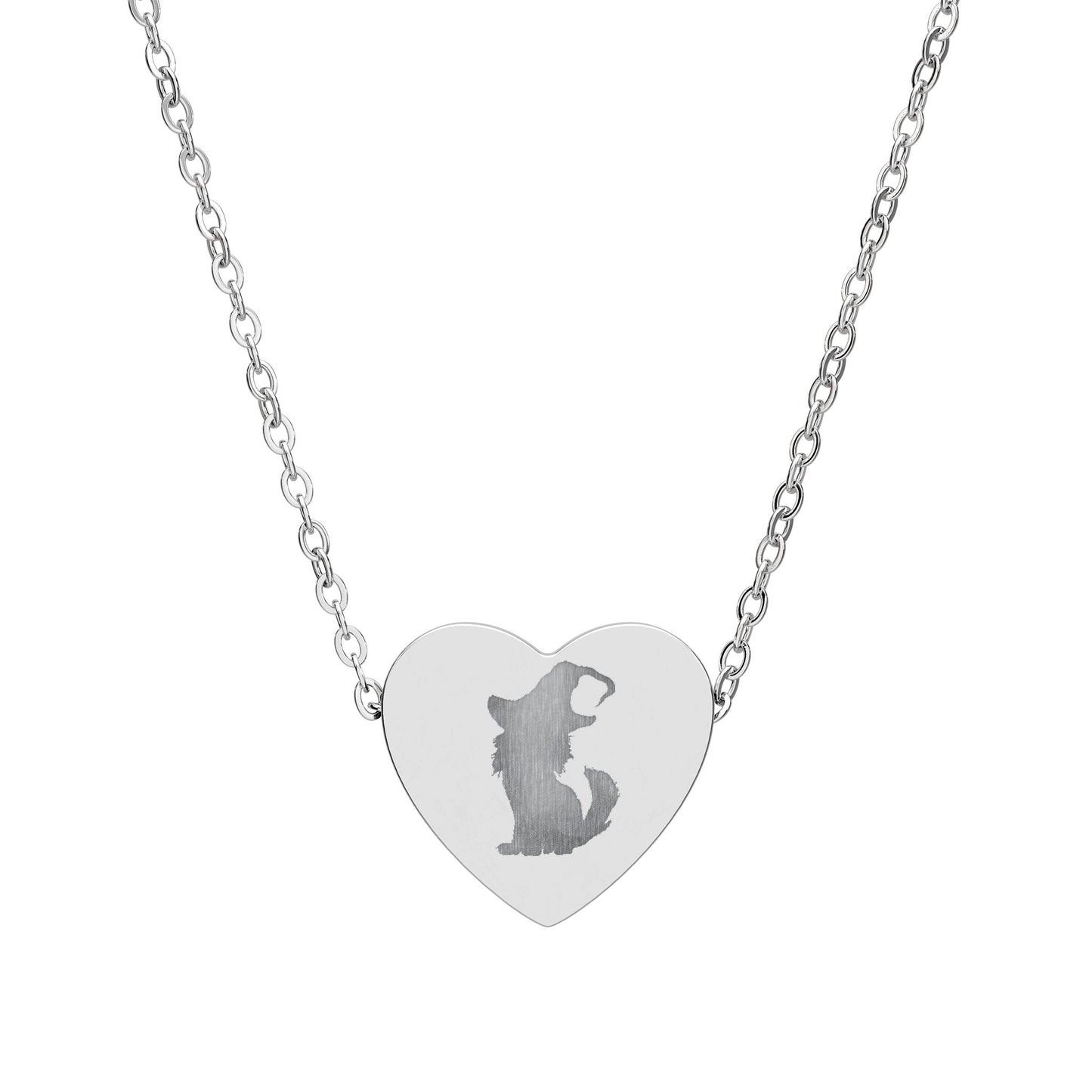 Necklace, Witchy Kitten Engraved, Halloween Lover Jewelry, Cute Kitten Gift, Friendship Necklace, Romantic Gift for Her
