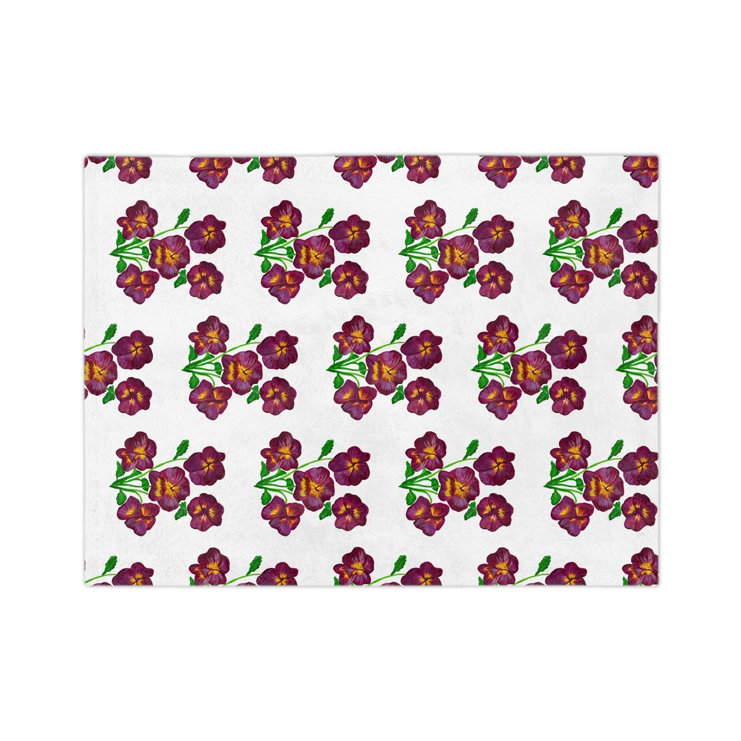 Chic Floral Blanket, painted pansies, Cozy Home Decor, Soft Throw Blanket, Ideal Gift for Women, Living Room Accent, Spring Decor