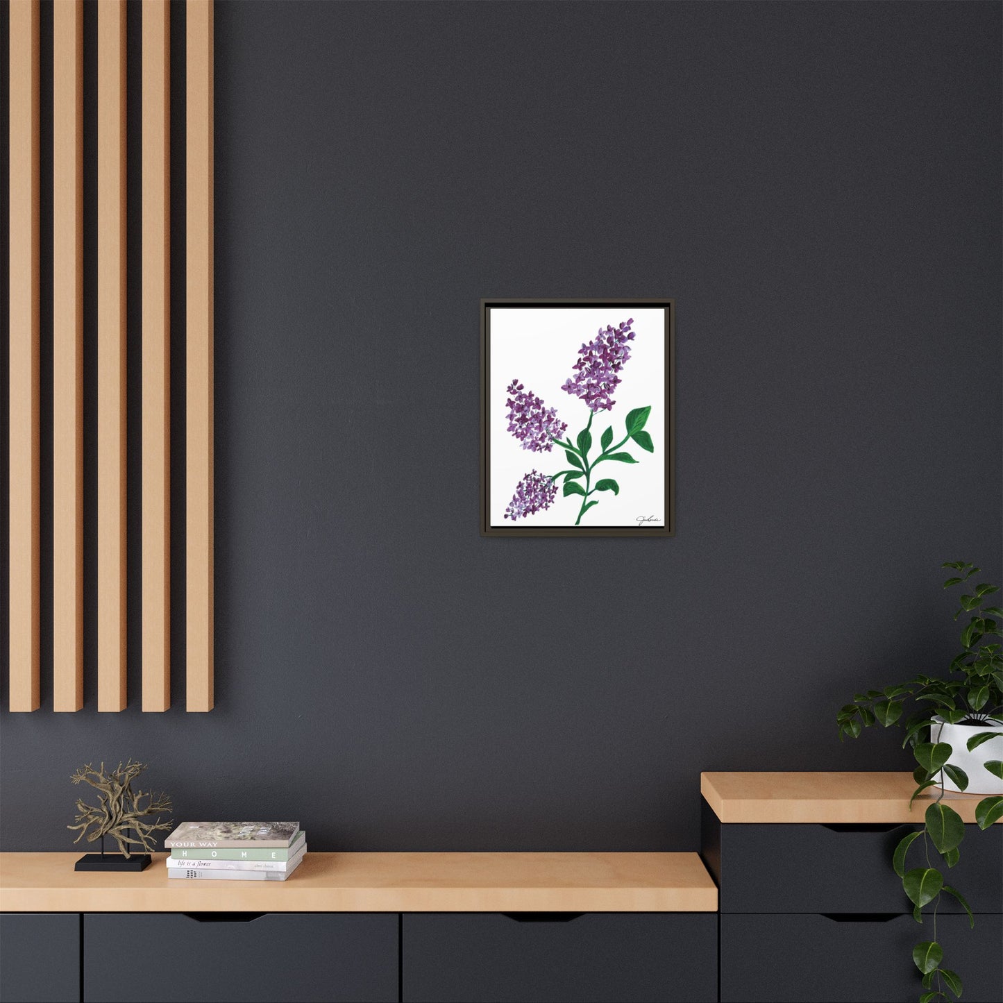 Framed Canvas Print , Lilacs! - Wall Art, Home Decor, Matte Canvas, Framed, Multi-color