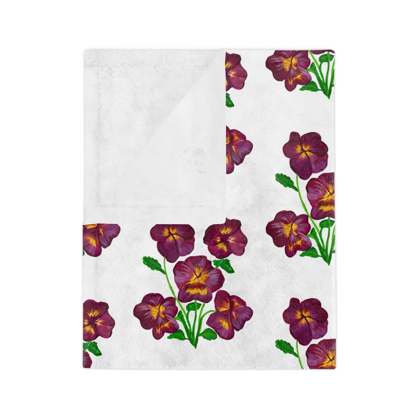 Chic Floral Blanket, painted pansies, Cozy Home Decor, Soft Throw Blanket, Ideal Gift for Women, Living Room Accent, Spring Decor