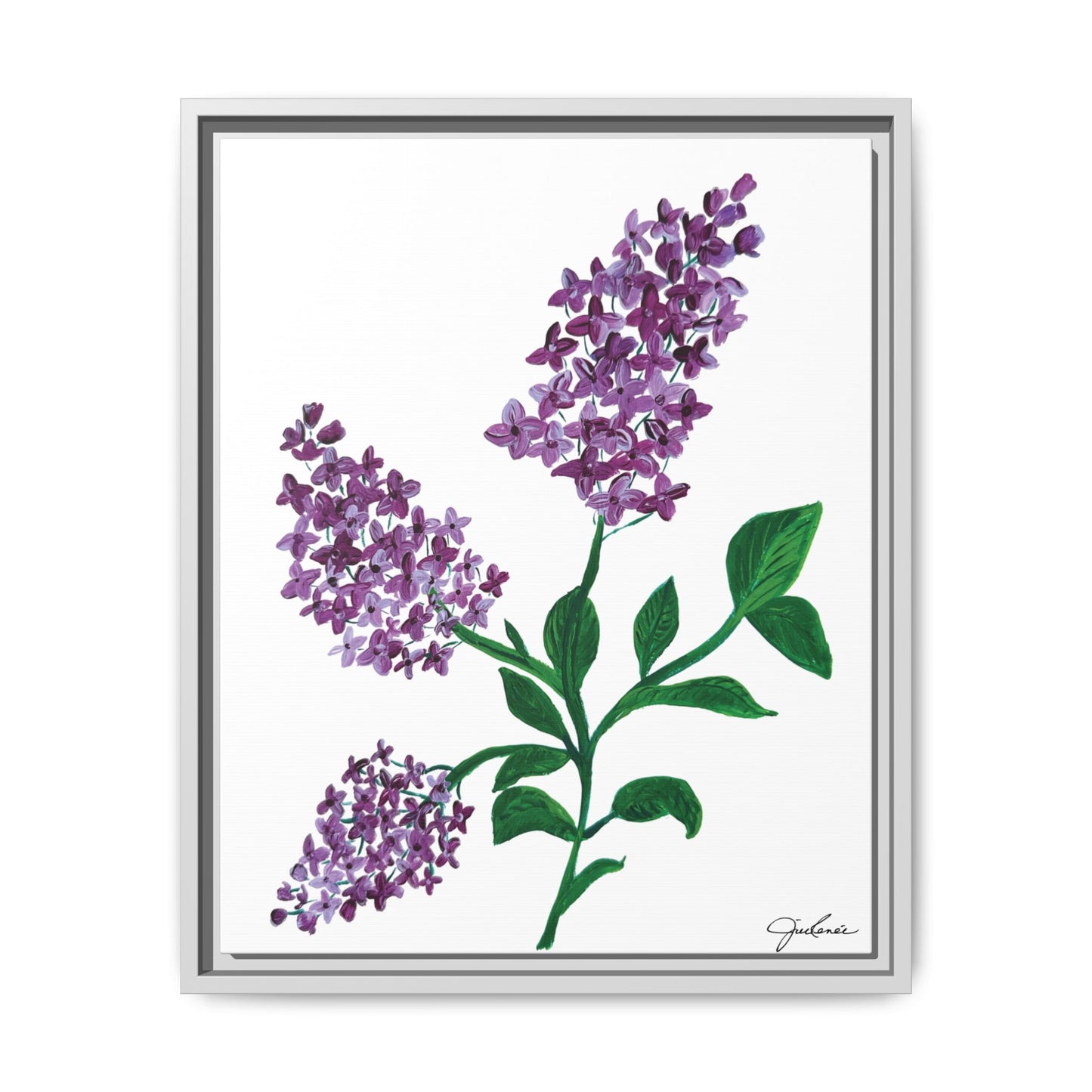 Framed Canvas Print , Lilacs! - Wall Art, Home Decor, Matte Canvas, Framed, Multi-color