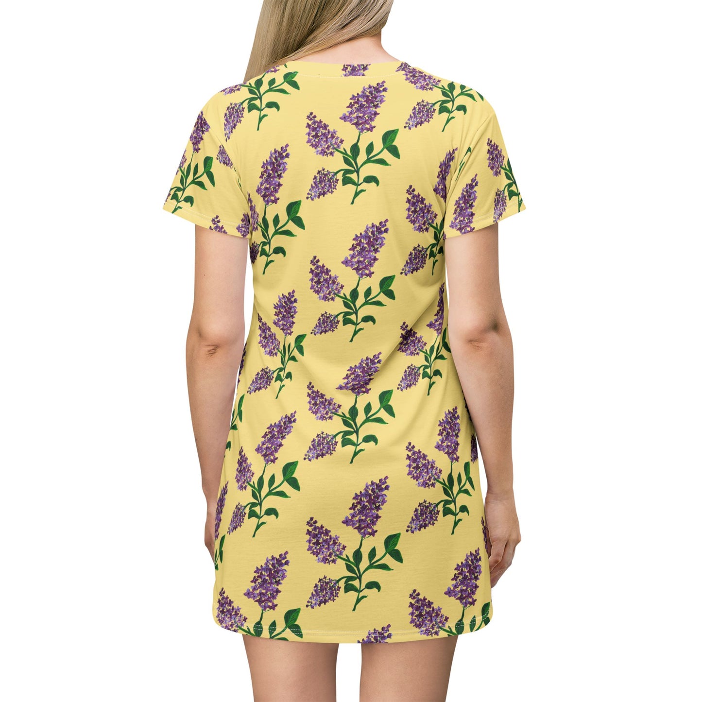 Lavender Sprigs T-Shirt Dress | All-Over Print