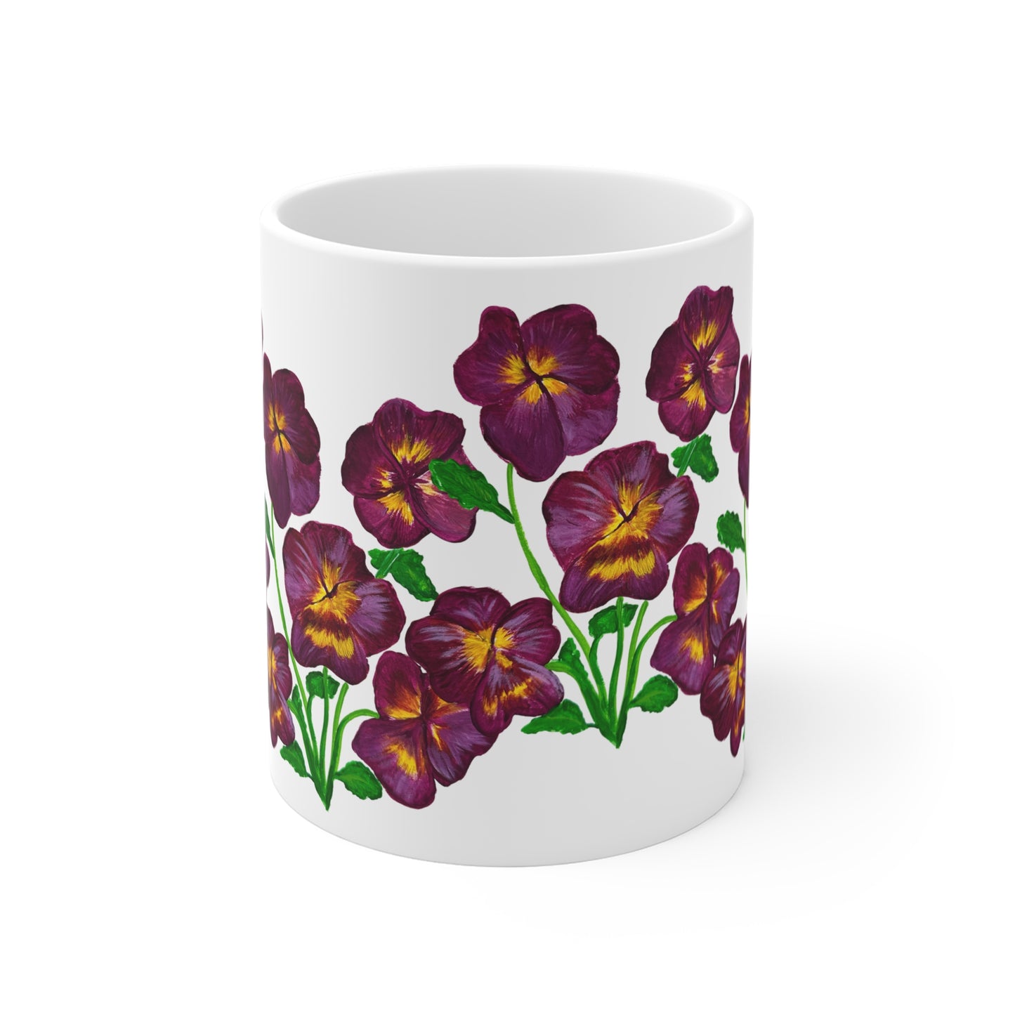 Pansies! Original Art Ceramic Mug 11 oz