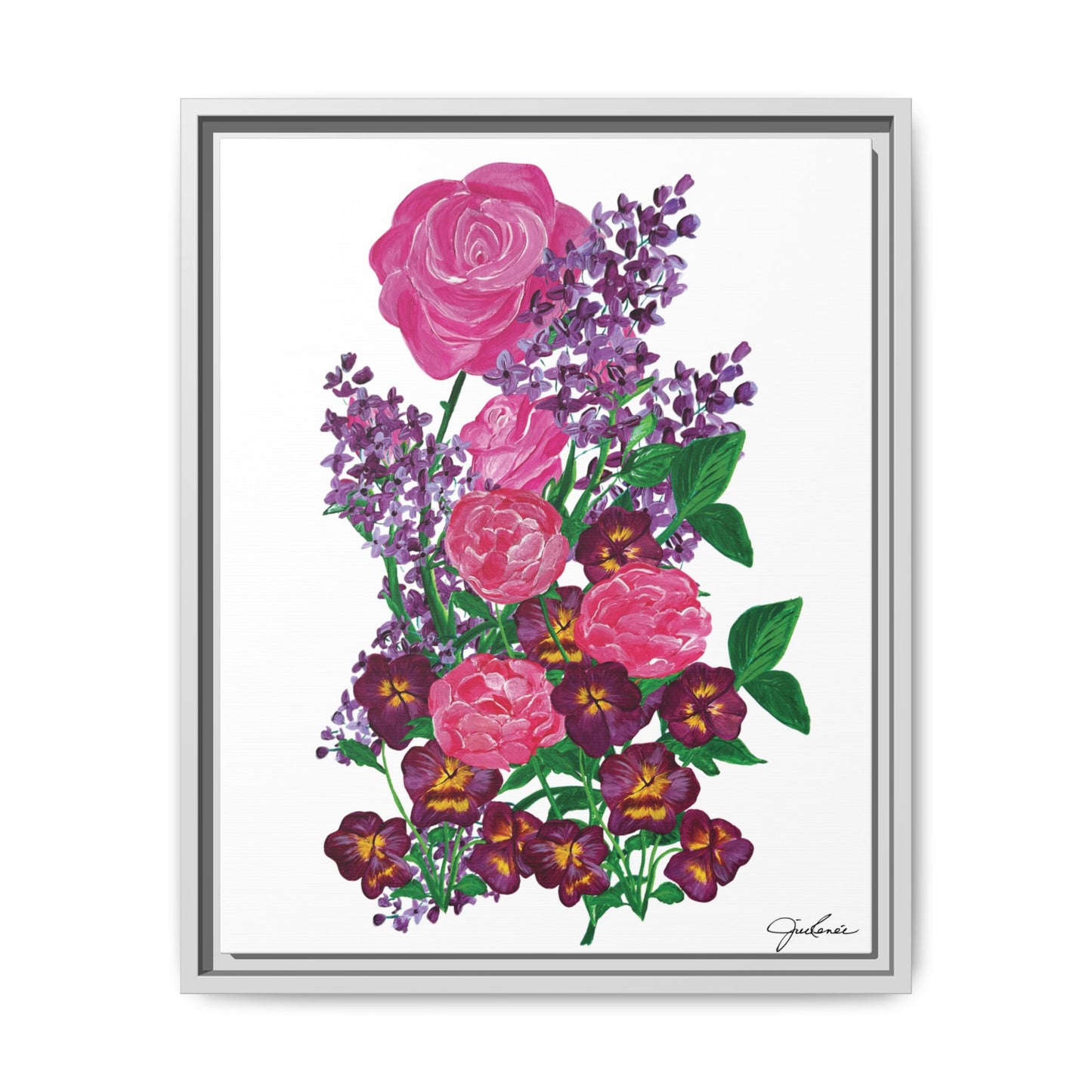 Framed Canvas, Botanical Bouquet - Wall Art, Home Decor, Matte Canvas Print, Multi-color
