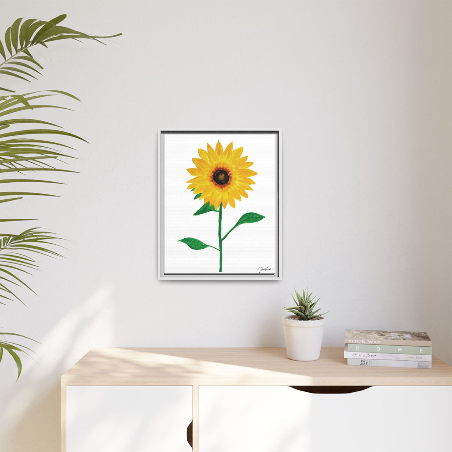 Framed Canvas Print , Sunflower! - Wall Art, Home Decor, Matte Canvas, Framed, Multi-color