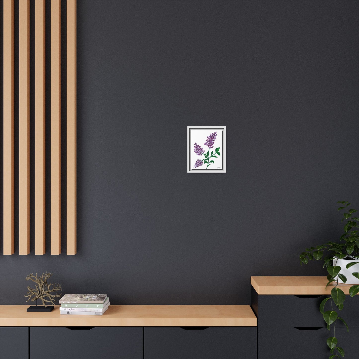 Framed Canvas Print , Lilacs! - Wall Art, Home Decor, Matte Canvas, Framed, Multi-color