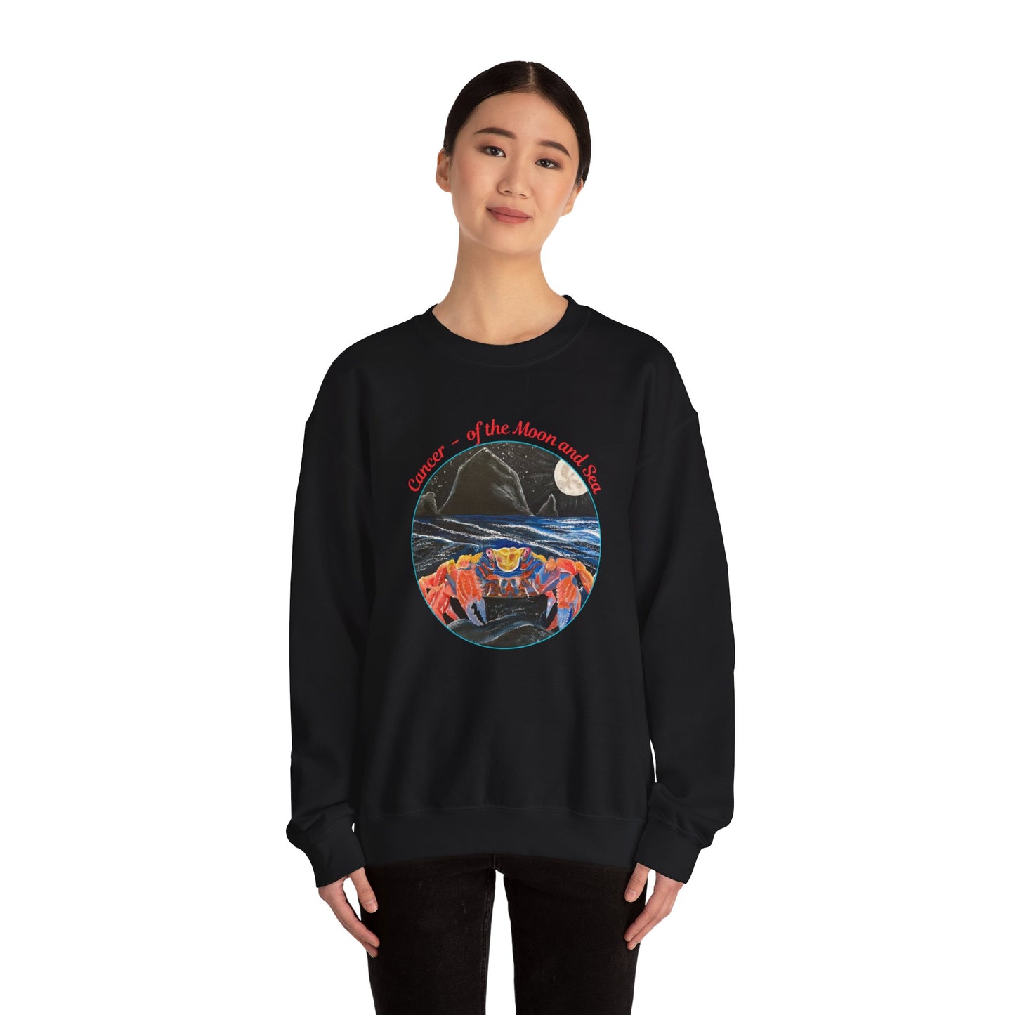 Cancer of the Moon and Sea Crewneck - Sweatshirt Inspirational and Colorful