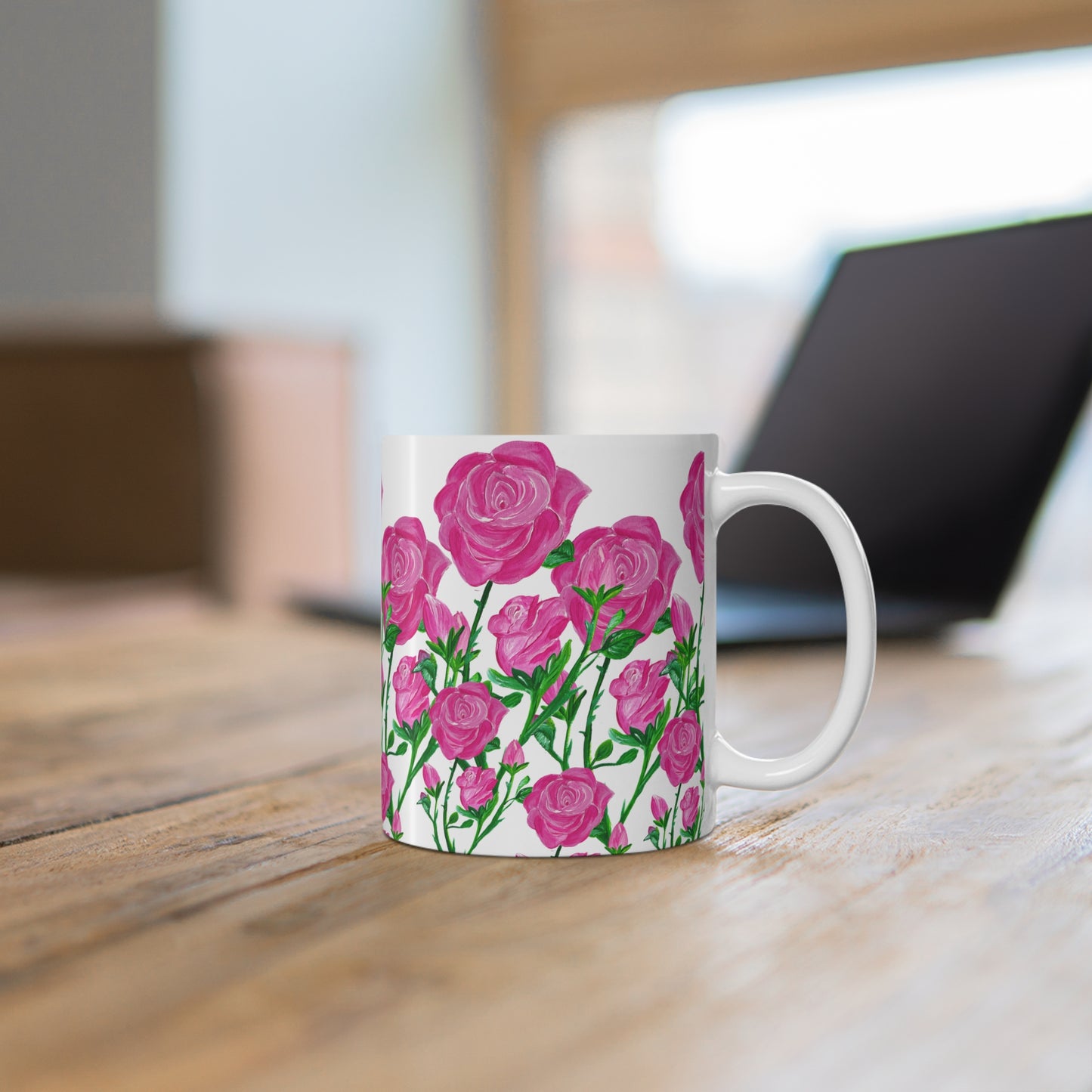Pink Roses! Ceramic Mug 11 oz