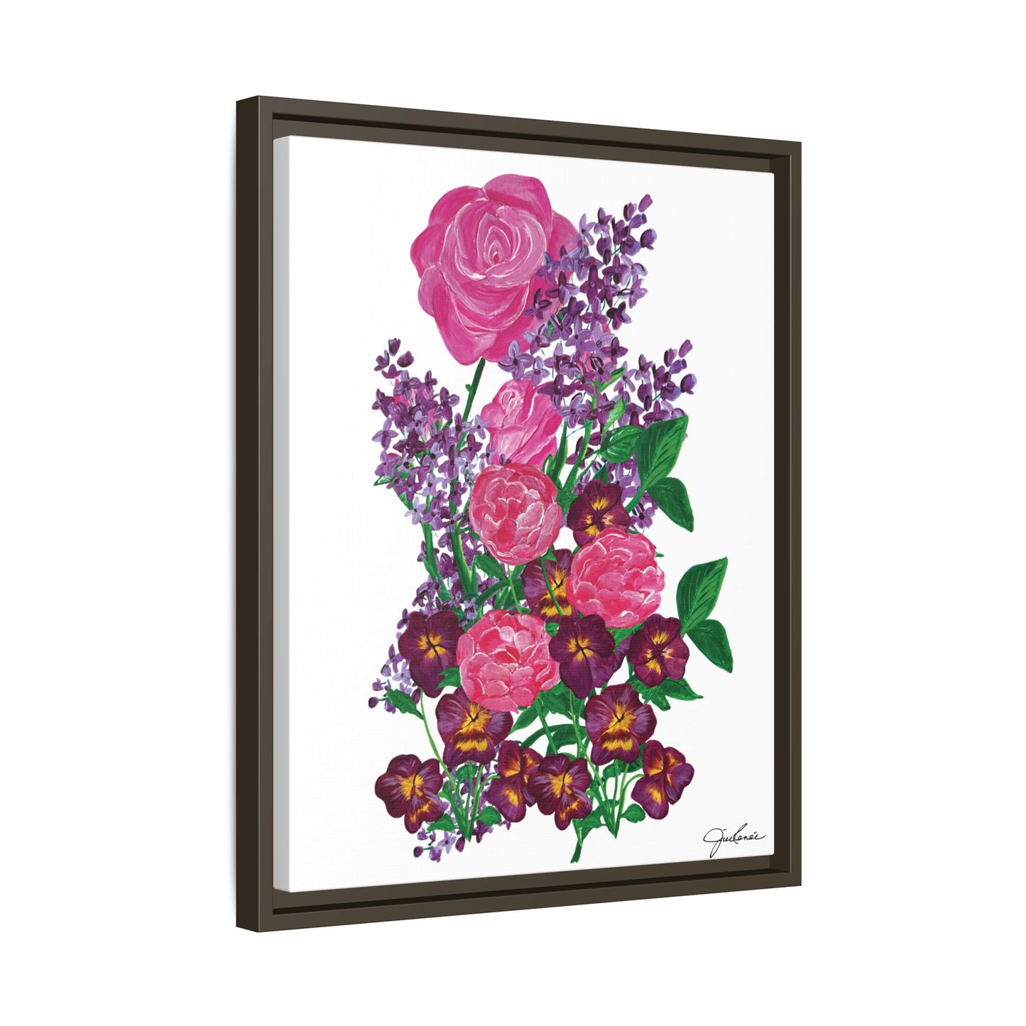 Framed Canvas, Botanical Bouquet - Wall Art, Home Decor, Matte Canvas Print, Multi-color