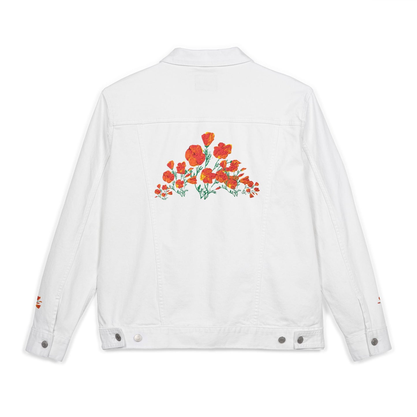 California Poppies! Embroidered Denim Jacket