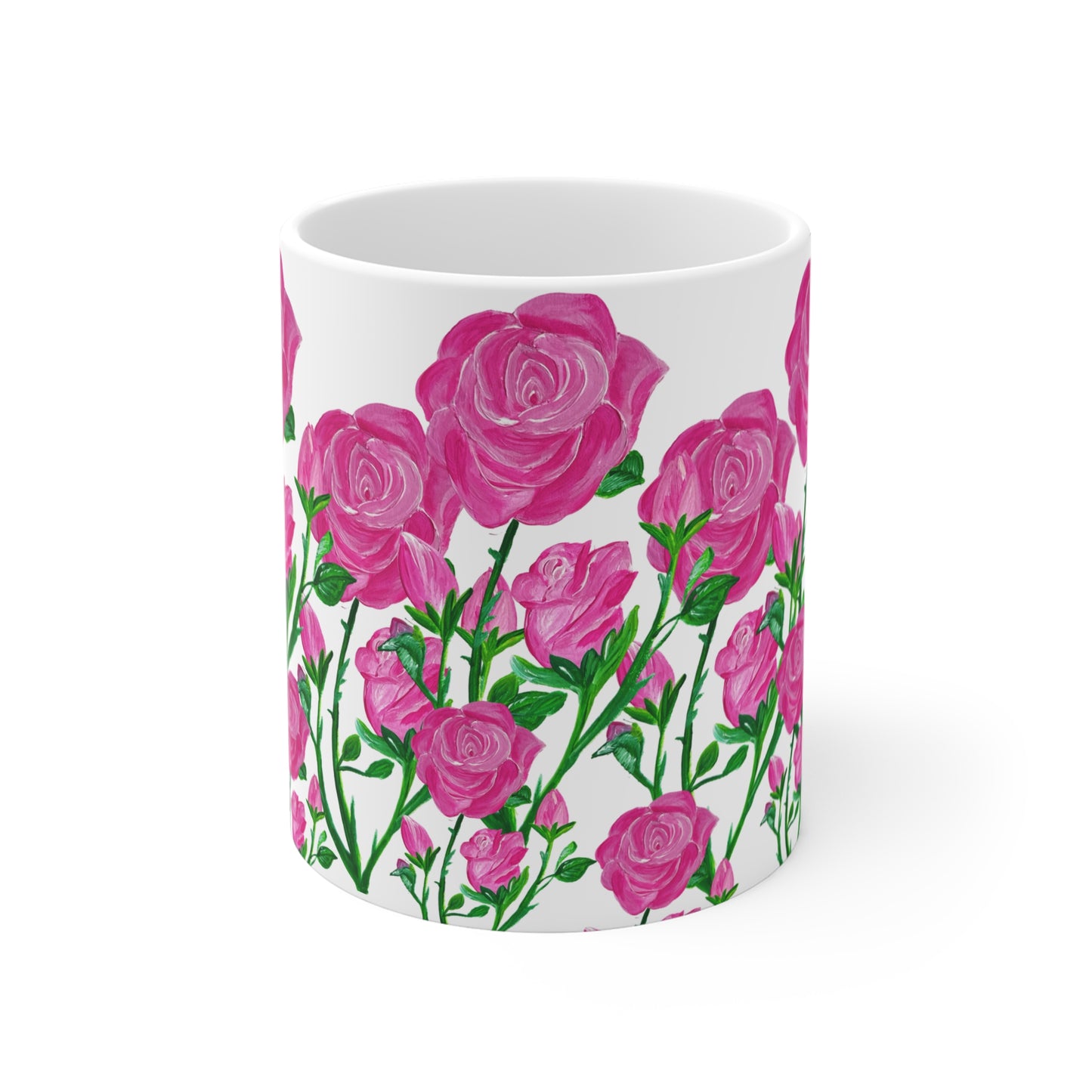 Pink Roses! Ceramic Mug 11 oz
