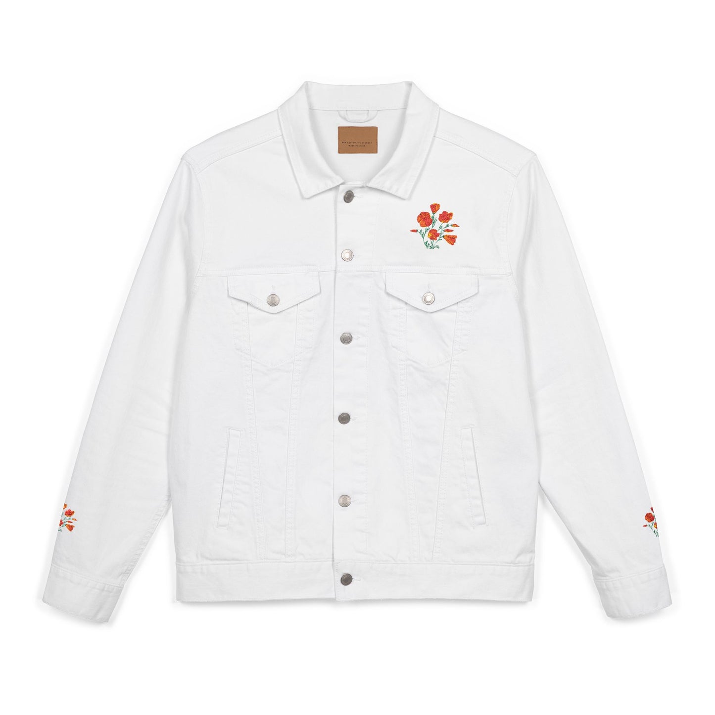 California Poppies! Embroidered Denim Jacket