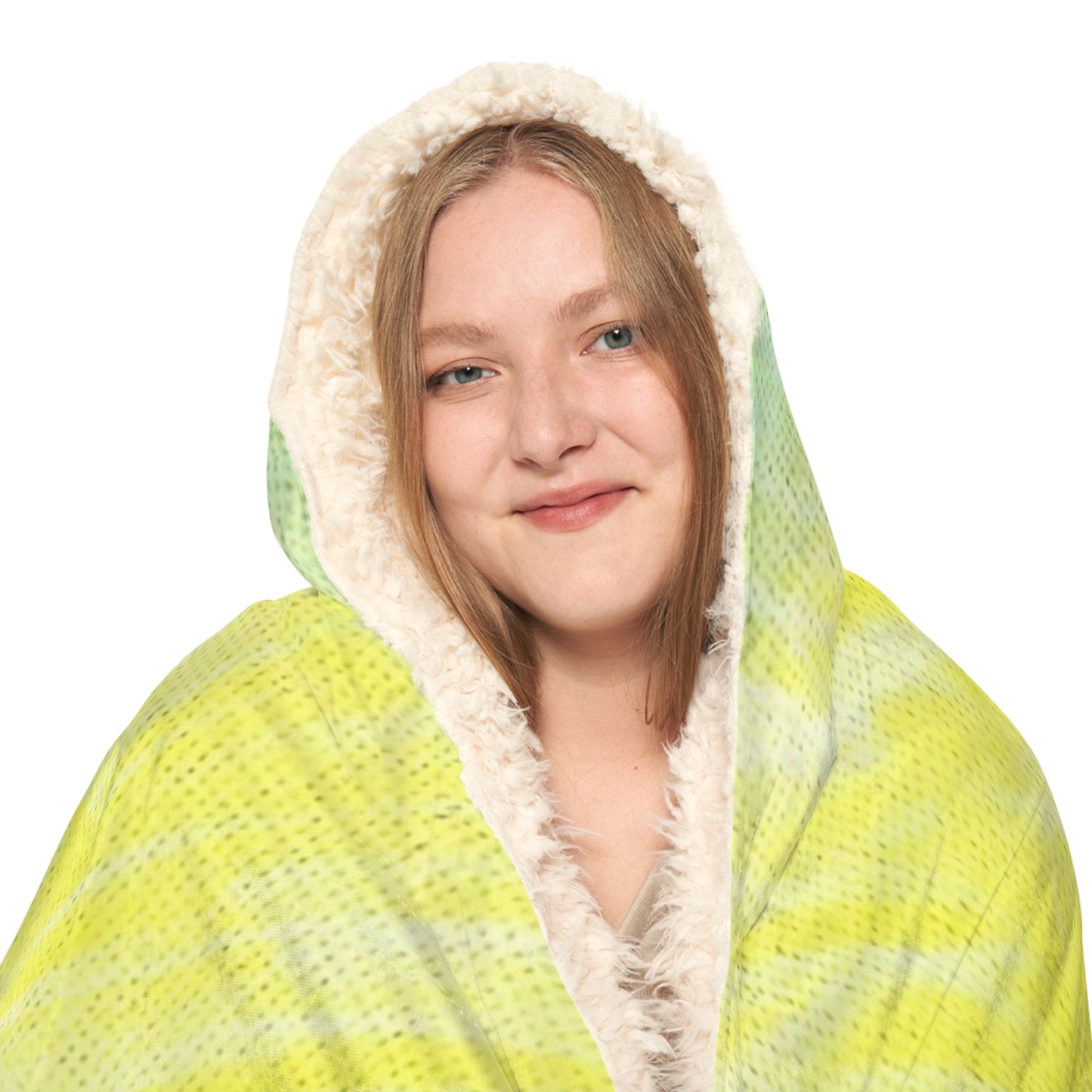 Butterfly Garden Snuggle Blanket | Floral Hooded Throw, Bright Yellow Meadow