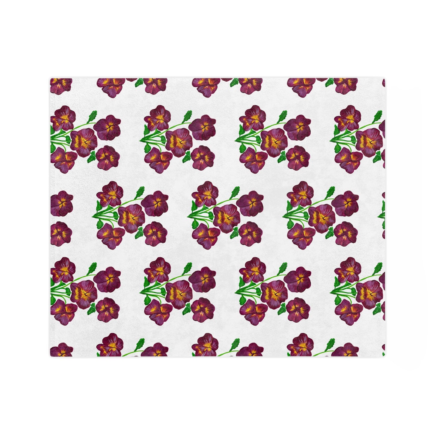 Chic Floral Blanket, painted pansies, Cozy Home Decor, Soft Throw Blanket, Ideal Gift for Women, Living Room Accent, Spring Decor