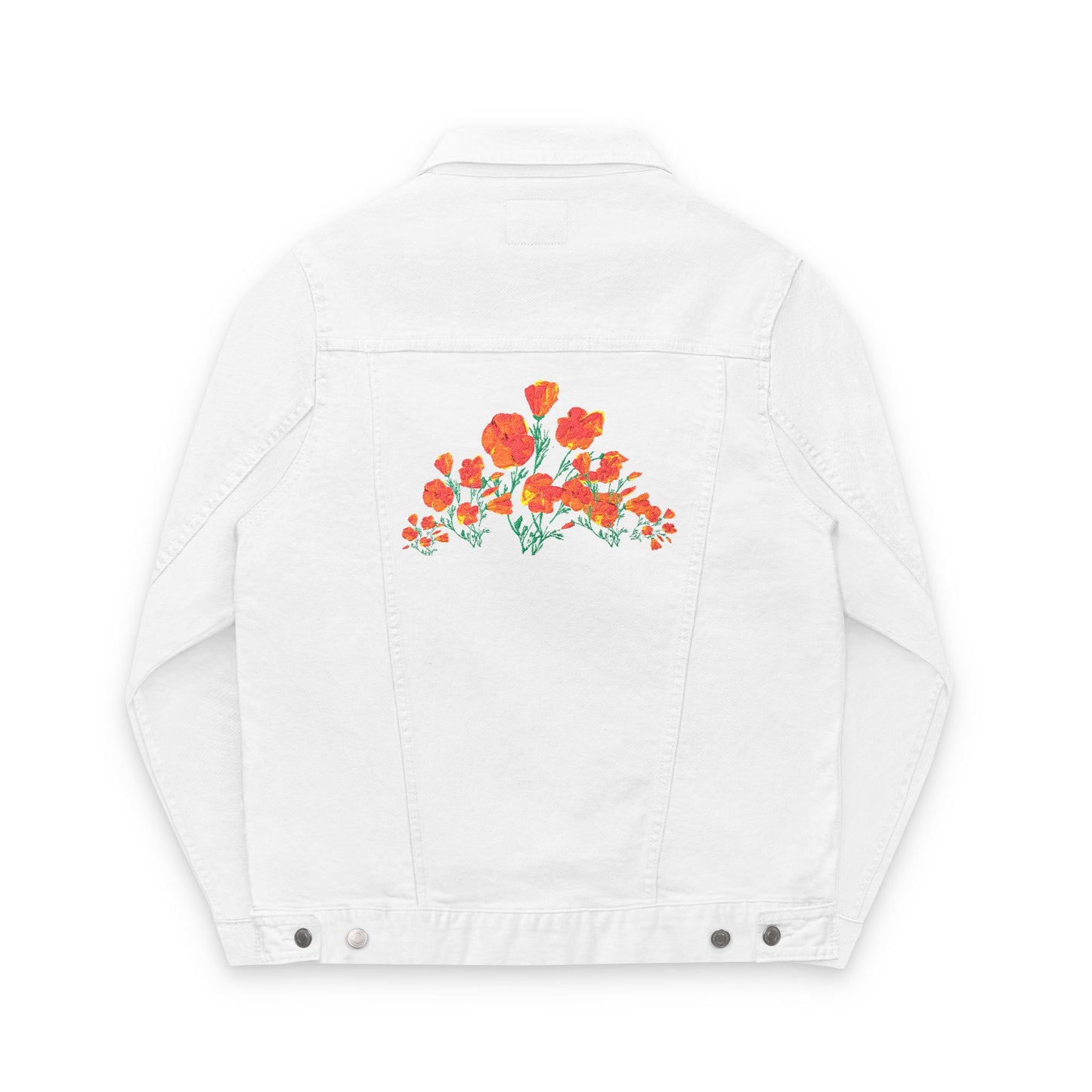 California Poppies! Embroidered Denim Jacket