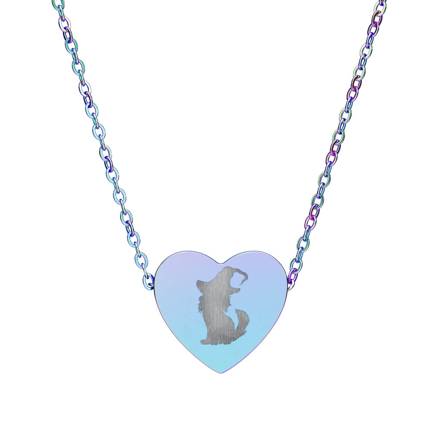 Necklace, Witchy Kitten Engraved, Halloween Lover Jewelry, Cute Kitten Gift, Friendship Necklace, Romantic Gift for Her