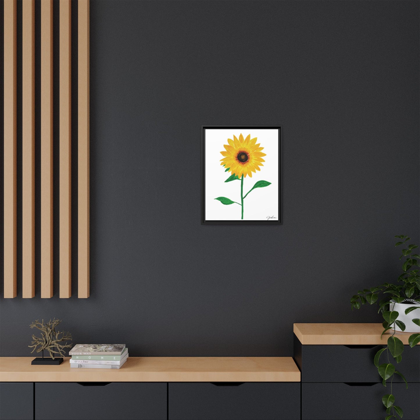 Framed Canvas Print , Sunflower! - Wall Art, Home Decor, Matte Canvas, Framed, Multi-color