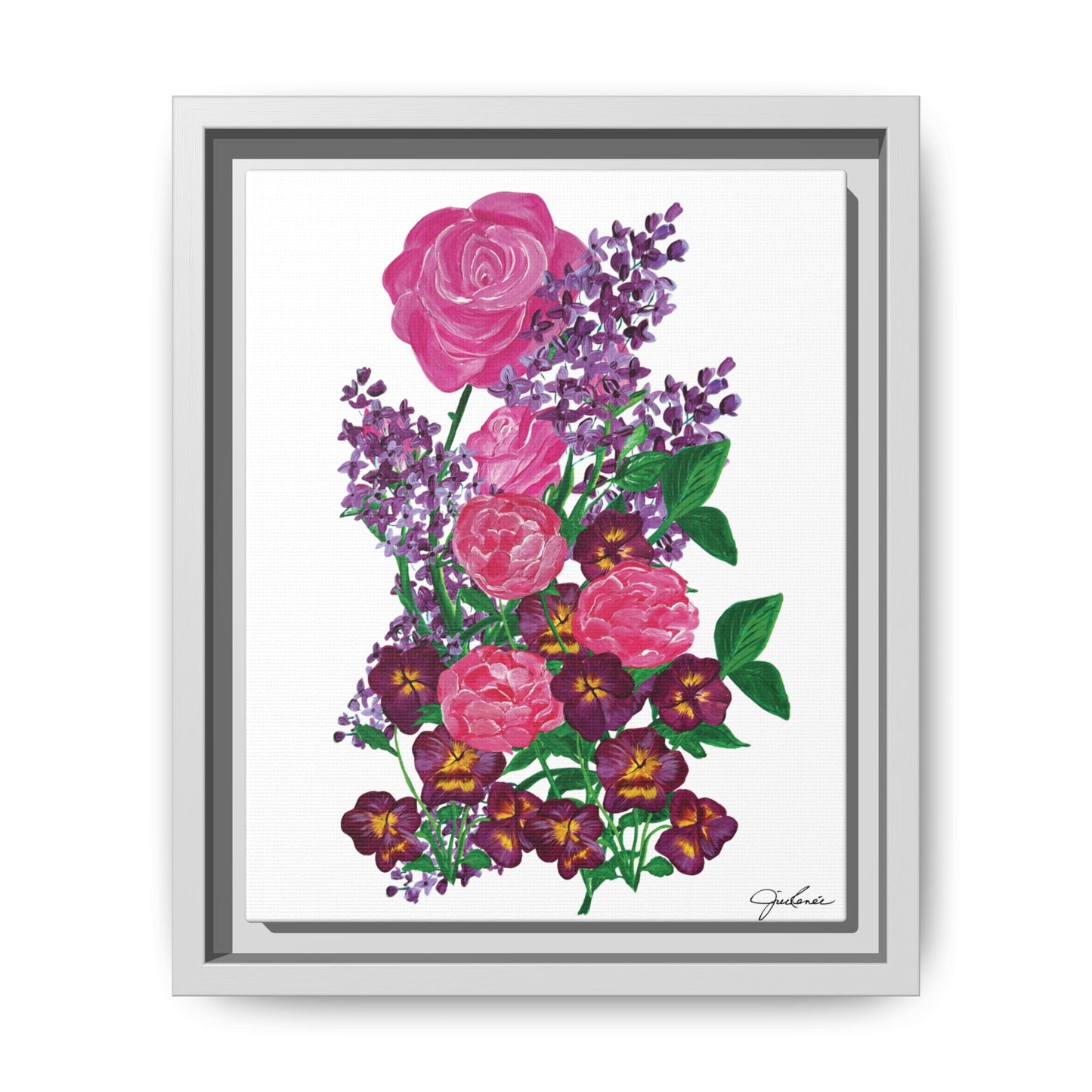 Framed Canvas, Botanical Bouquet - Wall Art, Home Decor, Matte Canvas Print, Multi-color