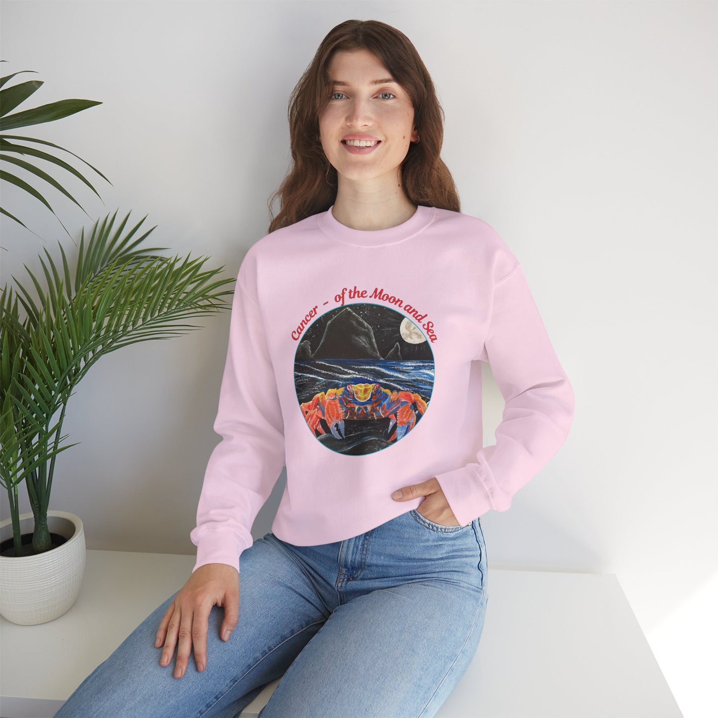 Cancer of the Moon and Sea Crewneck - Sweatshirt Inspirational and Colorful