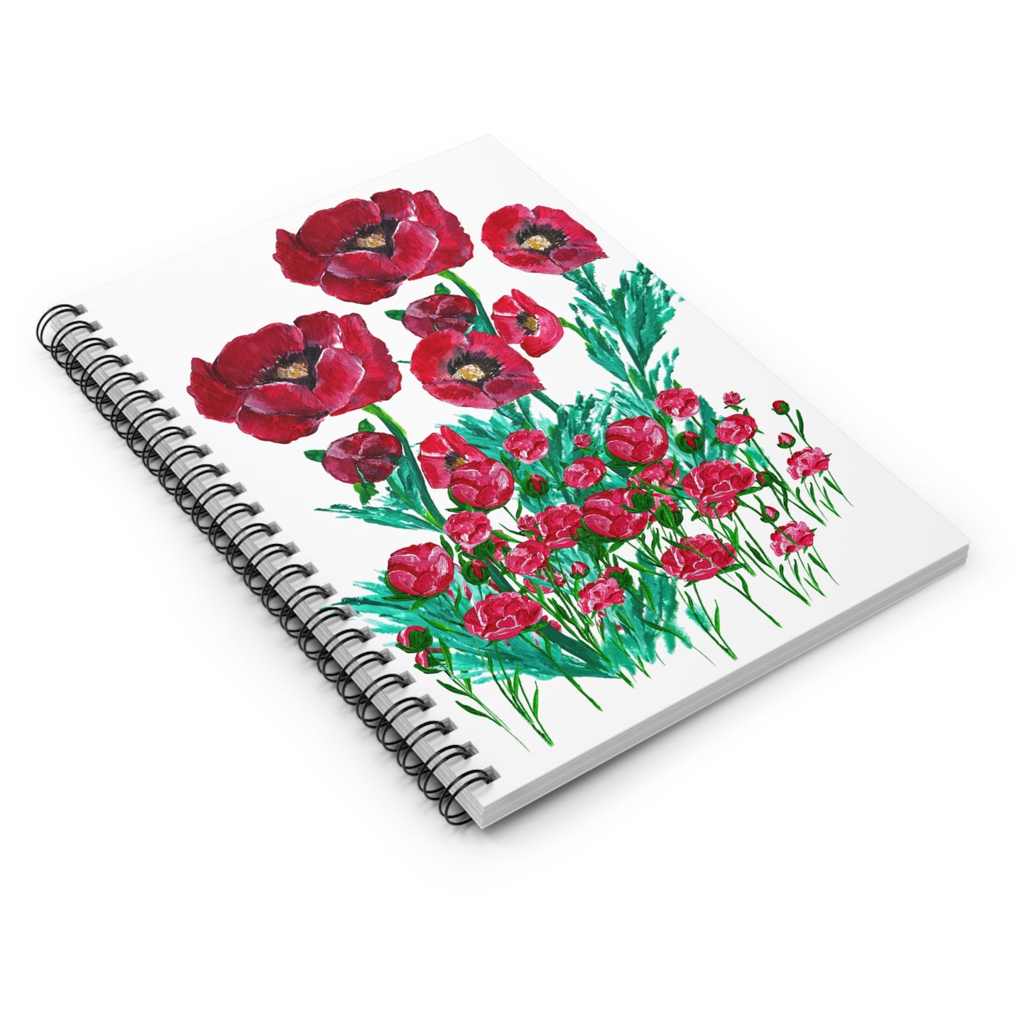 Floral Spiral Notebook - Ruled Lines | Aesthetic Journal for Note-taking, Doodling, Gifts, Study Organizer, Floral Art