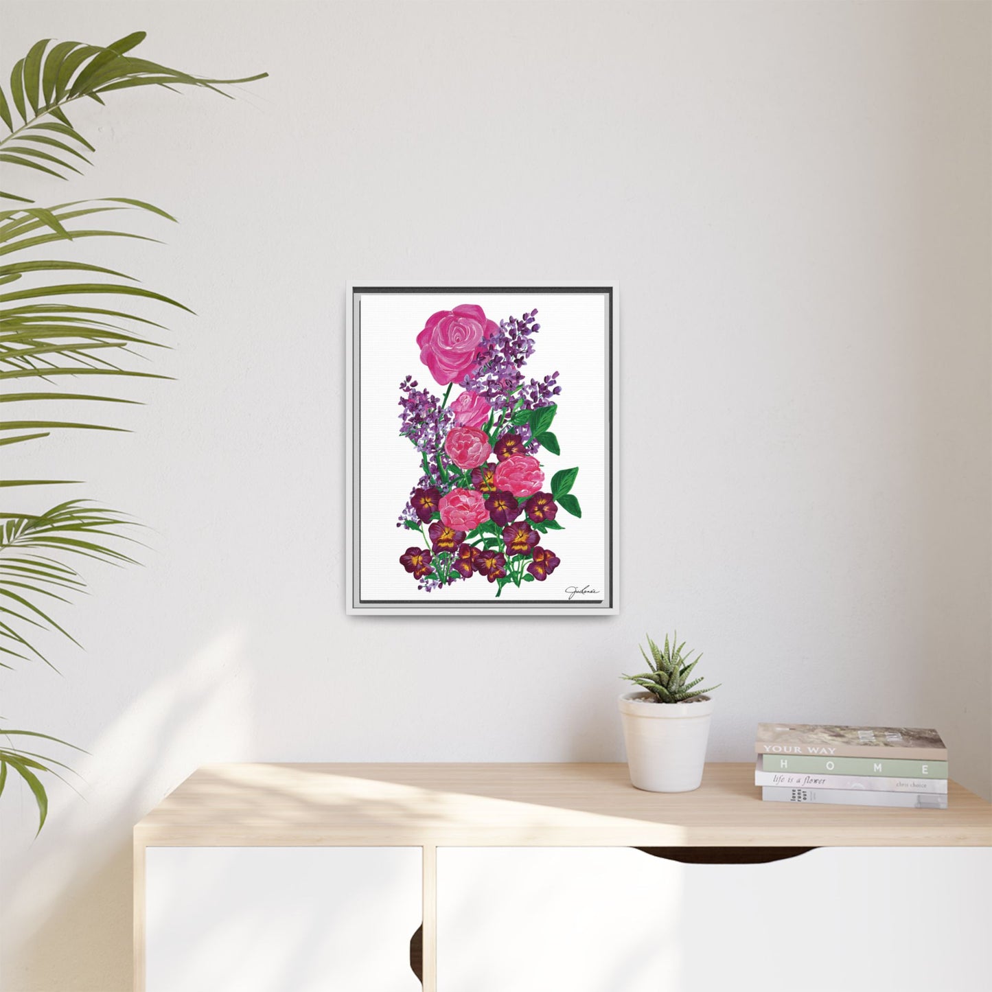 Framed Canvas, Botanical Bouquet - Wall Art, Home Decor, Matte Canvas Print, Multi-color