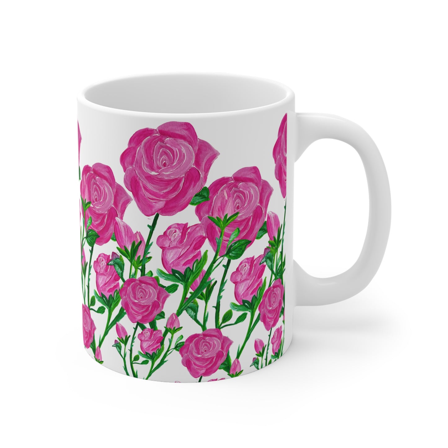Pink Roses! Ceramic Mug 11 oz