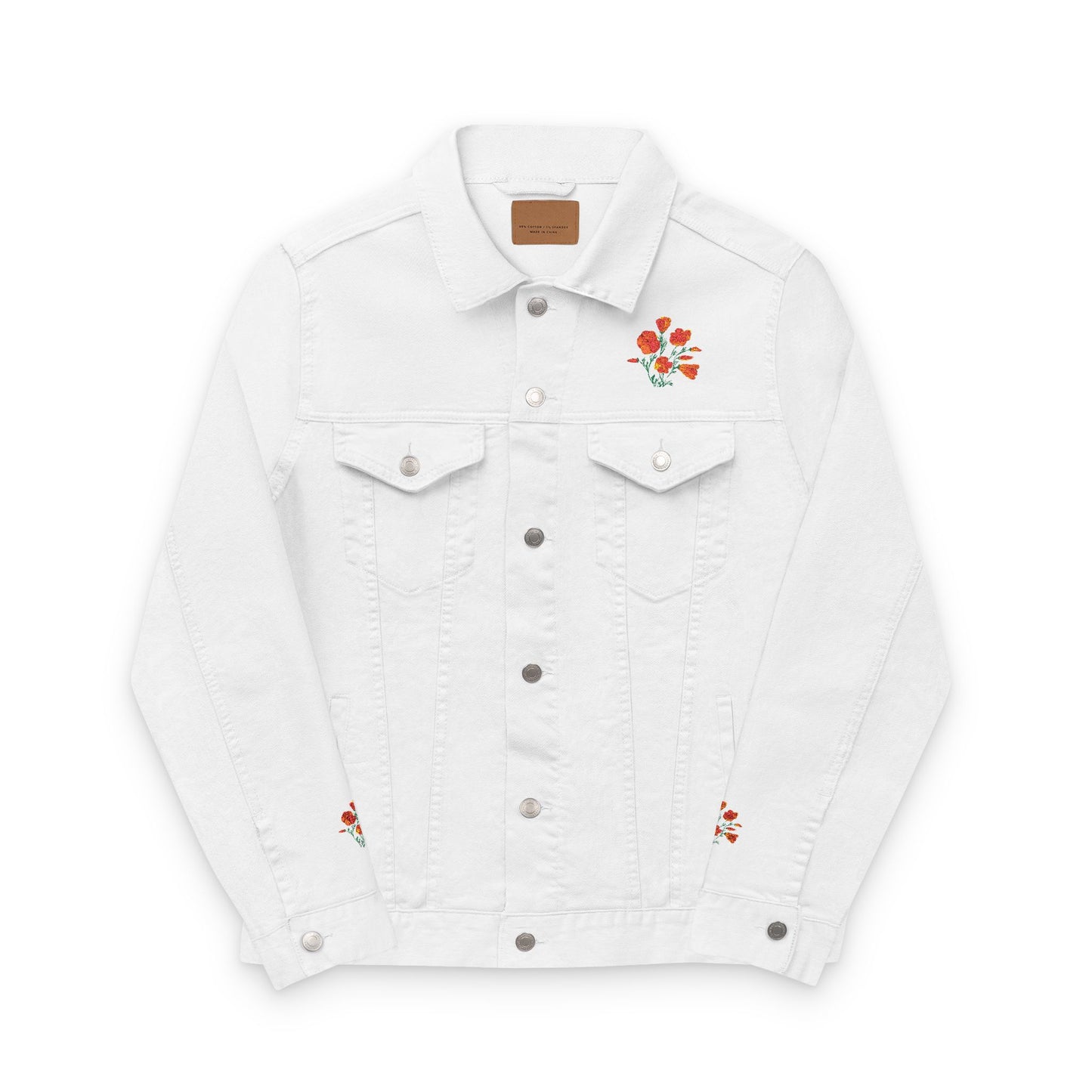 California Poppies! Embroidered Denim Jacket