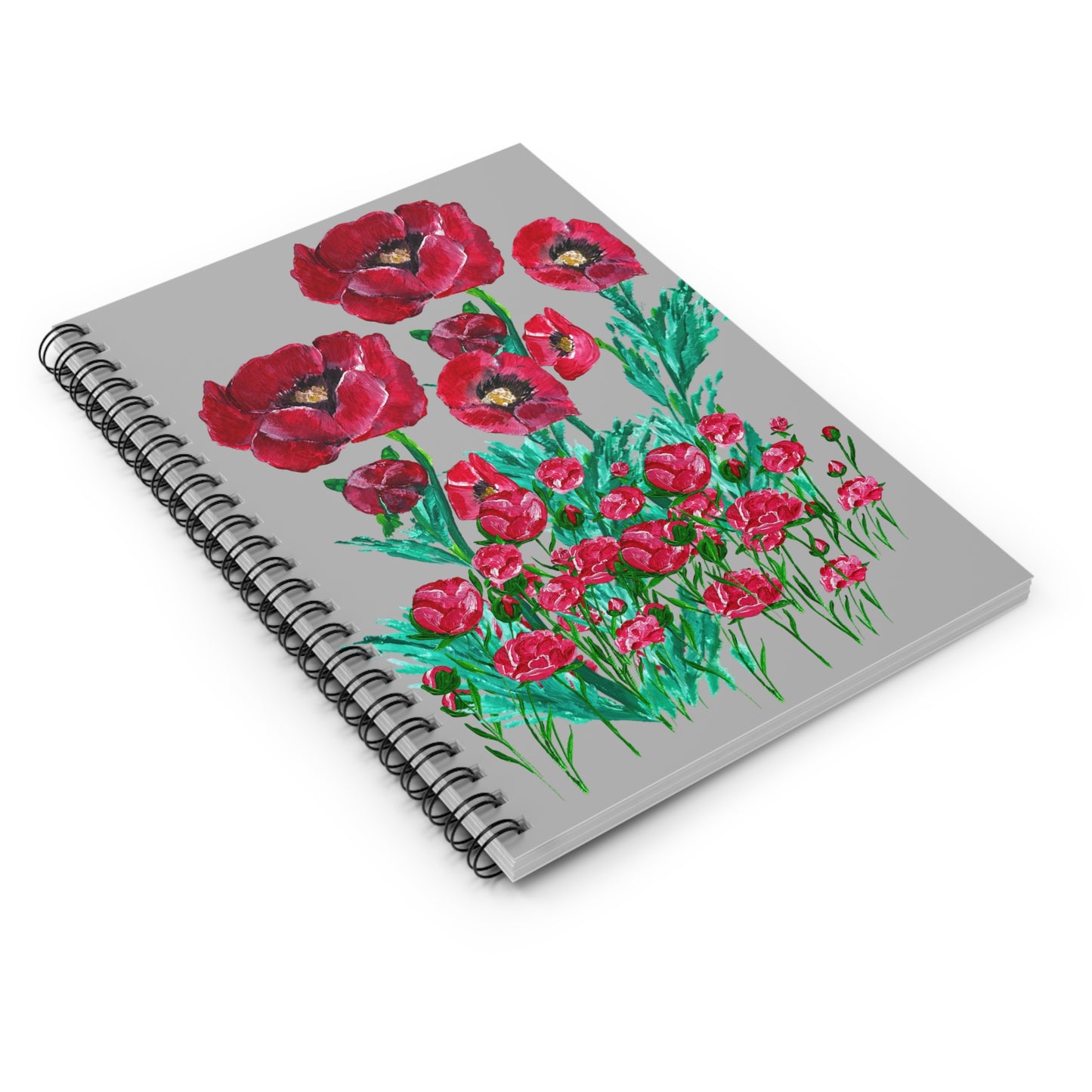 Floral Spiral Notebook - Ruled Lines | Aesthetic Journal for Note-taking, Doodling, Gifts, Study Organizer, Floral Art