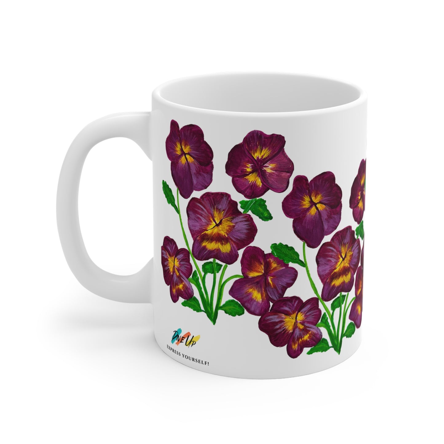 Pansies! Original Art Ceramic Mug 11 oz