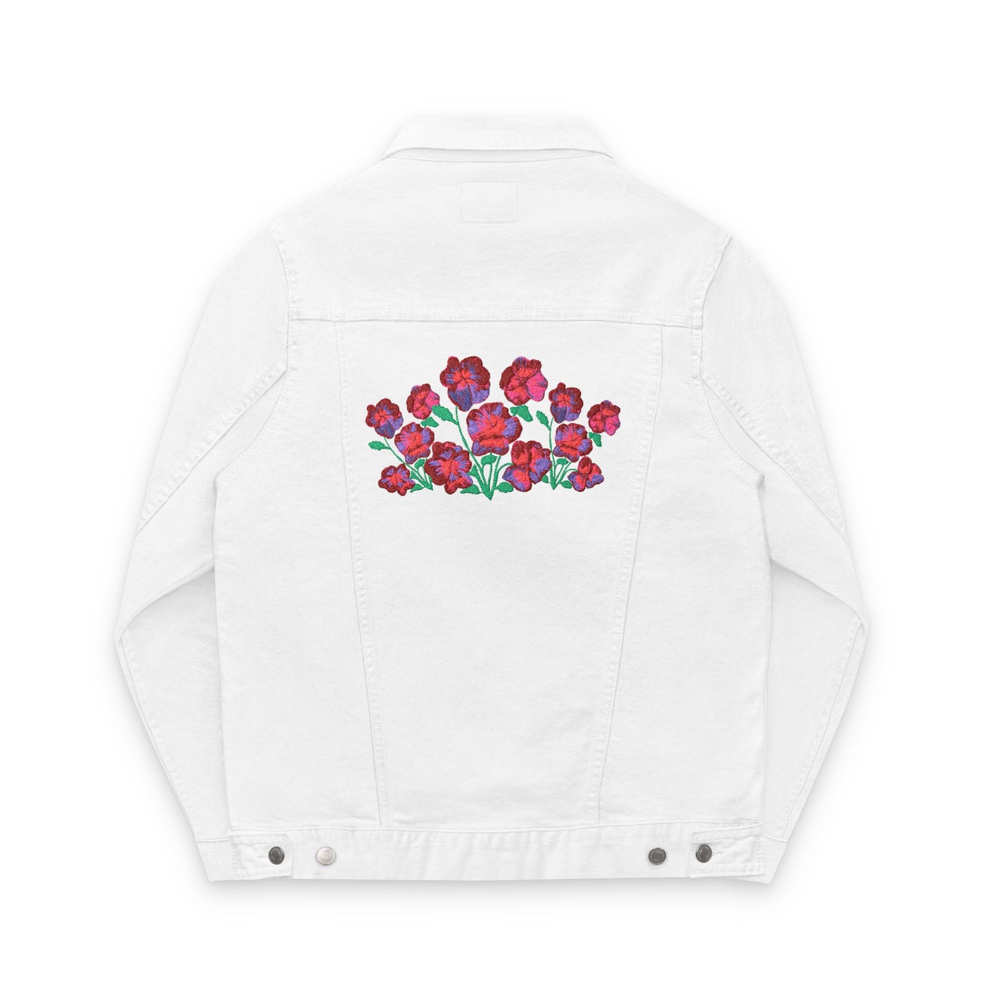 Pansies! Embroidered Denim Jacket