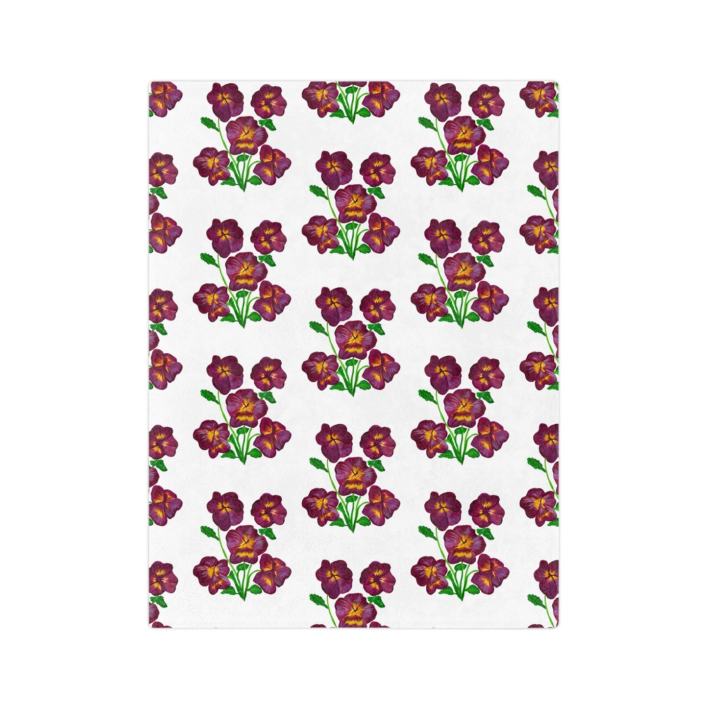 Chic Floral Blanket, painted pansies, Cozy Home Decor, Soft Throw Blanket, Ideal Gift for Women, Living Room Accent, Spring Decor