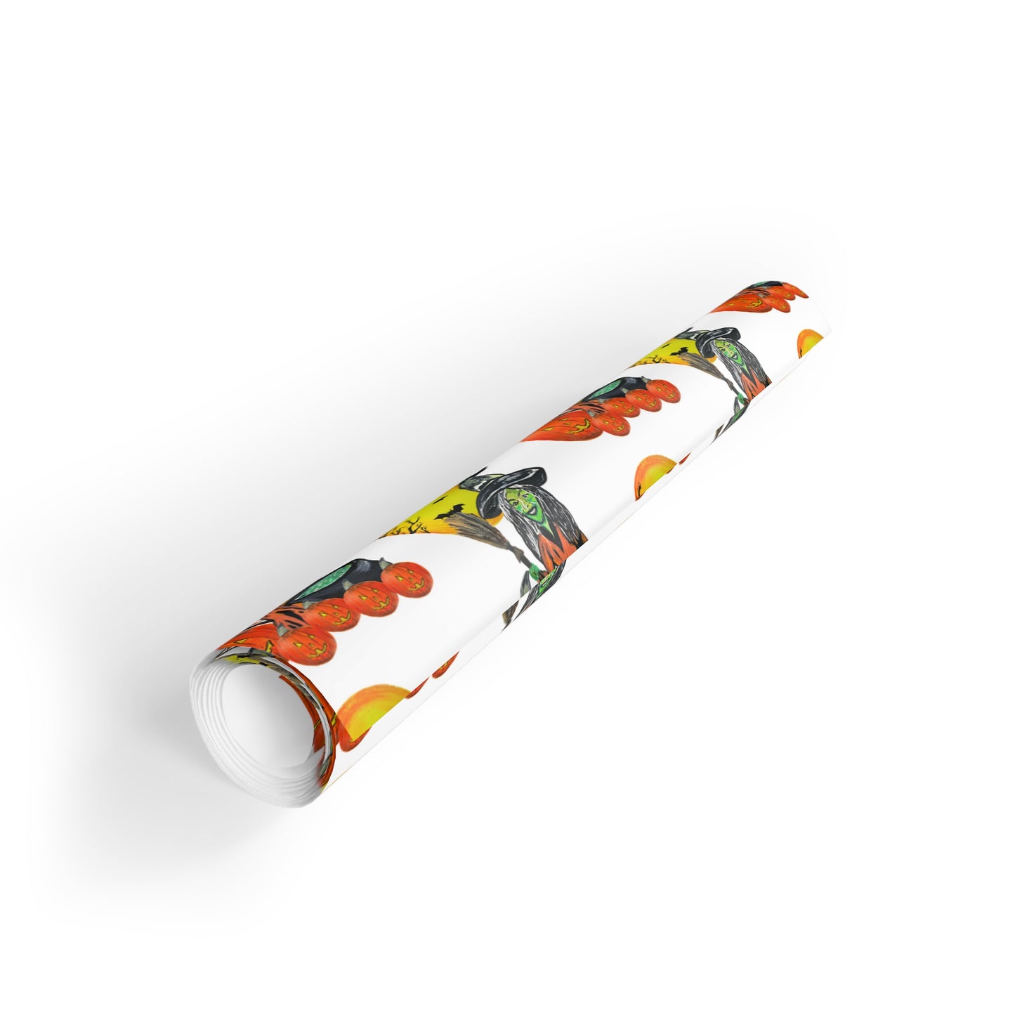 Gift Wrapping Paper Rolls, Halloween Witch Moon Jack-o'lanterns, Spooky Gift Wrap, 1pc, Festive Halloween Decor, Holiday Wrapping Paper,