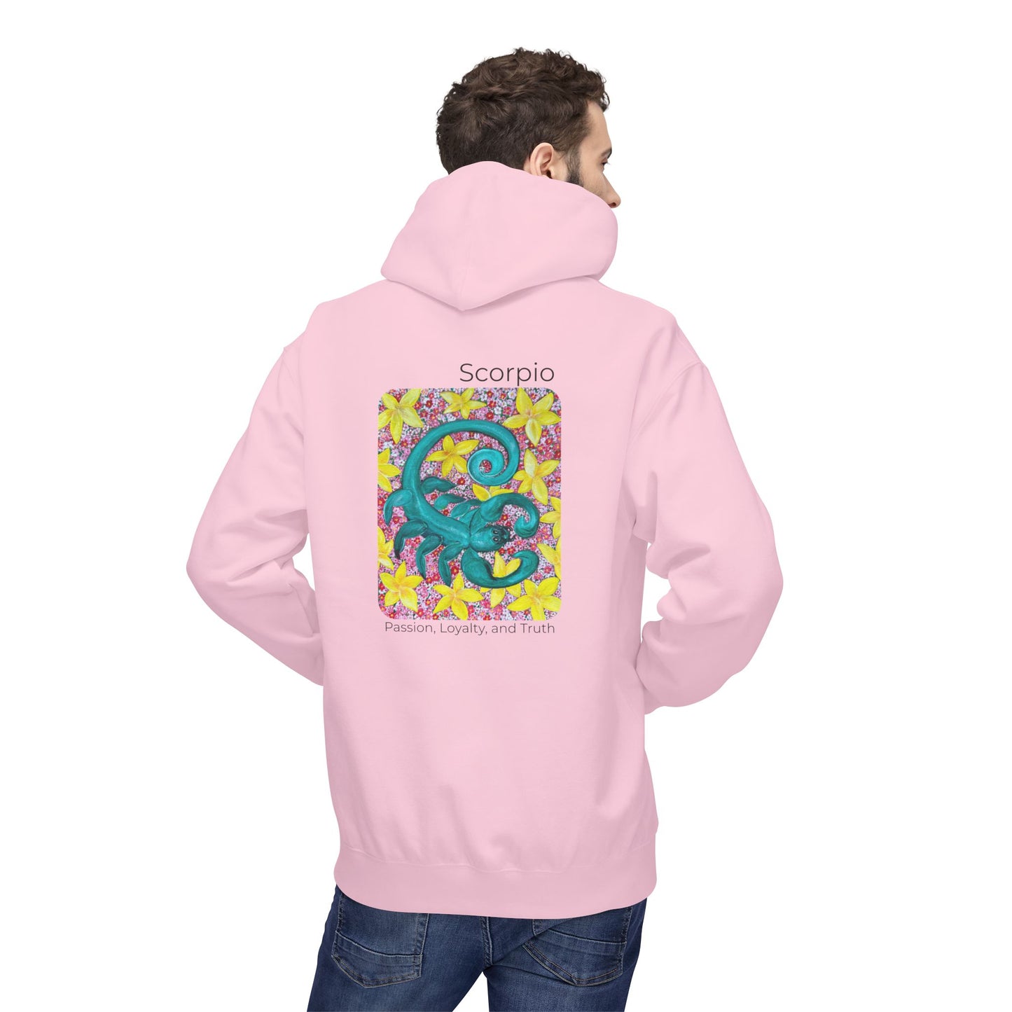 Scorpio Fleece Hoodie, Zodiac Sweatshirt, Astrology Pullover, Star Sign Gift, Horoscope Clothing