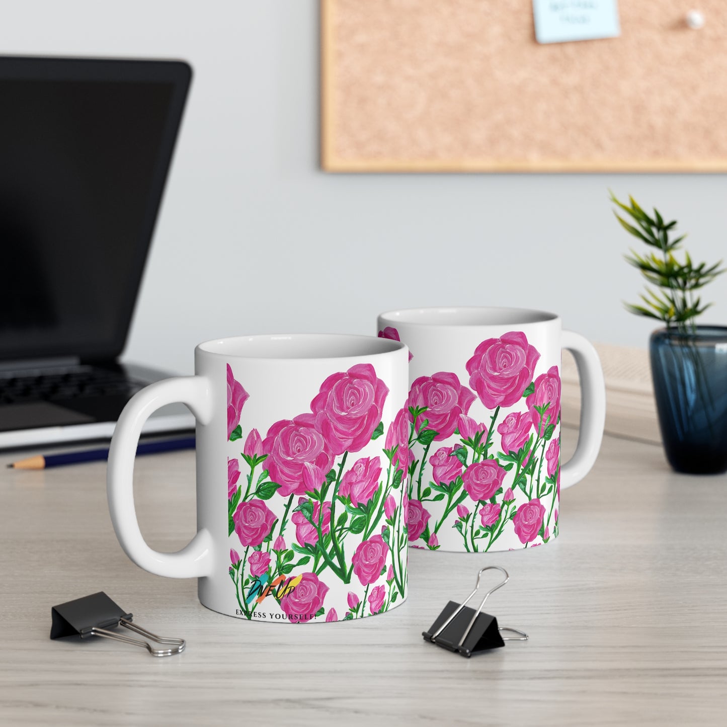 Pink Roses! Ceramic Mug 11 oz