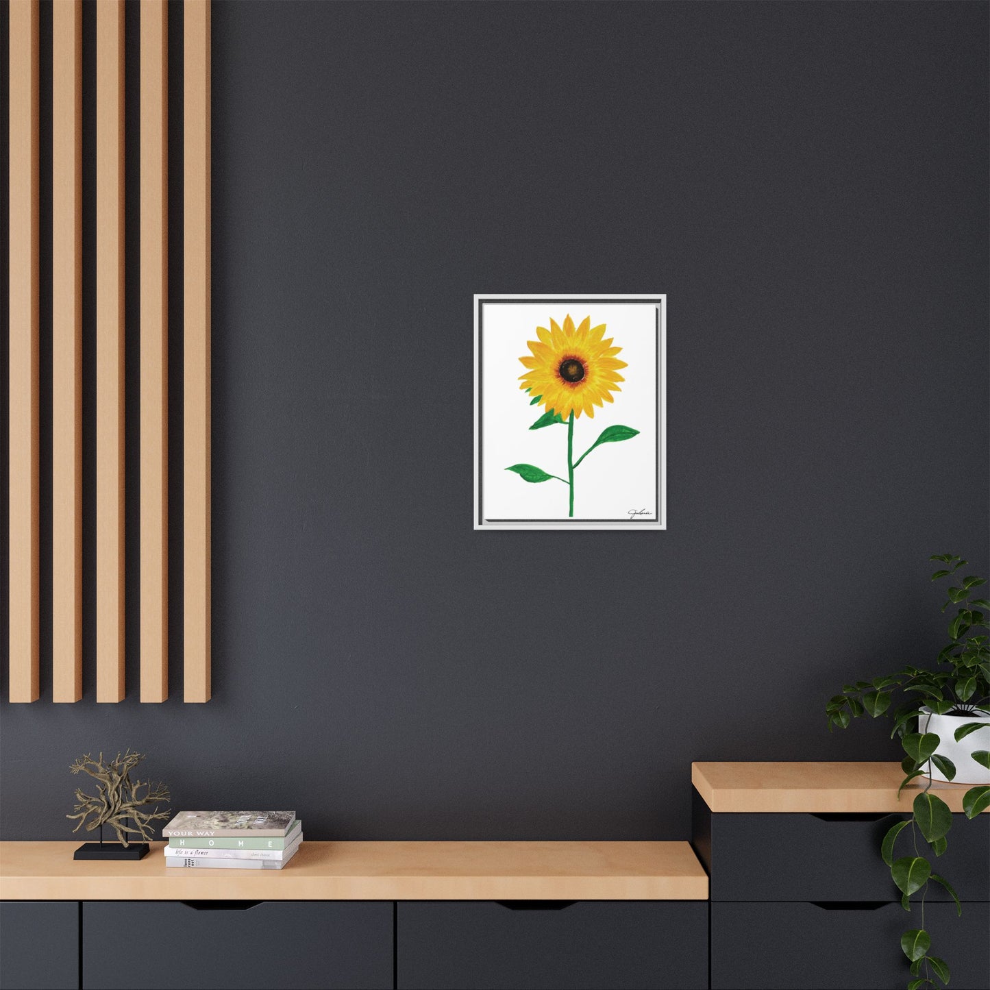 Framed Canvas Print , Sunflower! - Wall Art, Home Decor, Matte Canvas, Framed, Multi-color