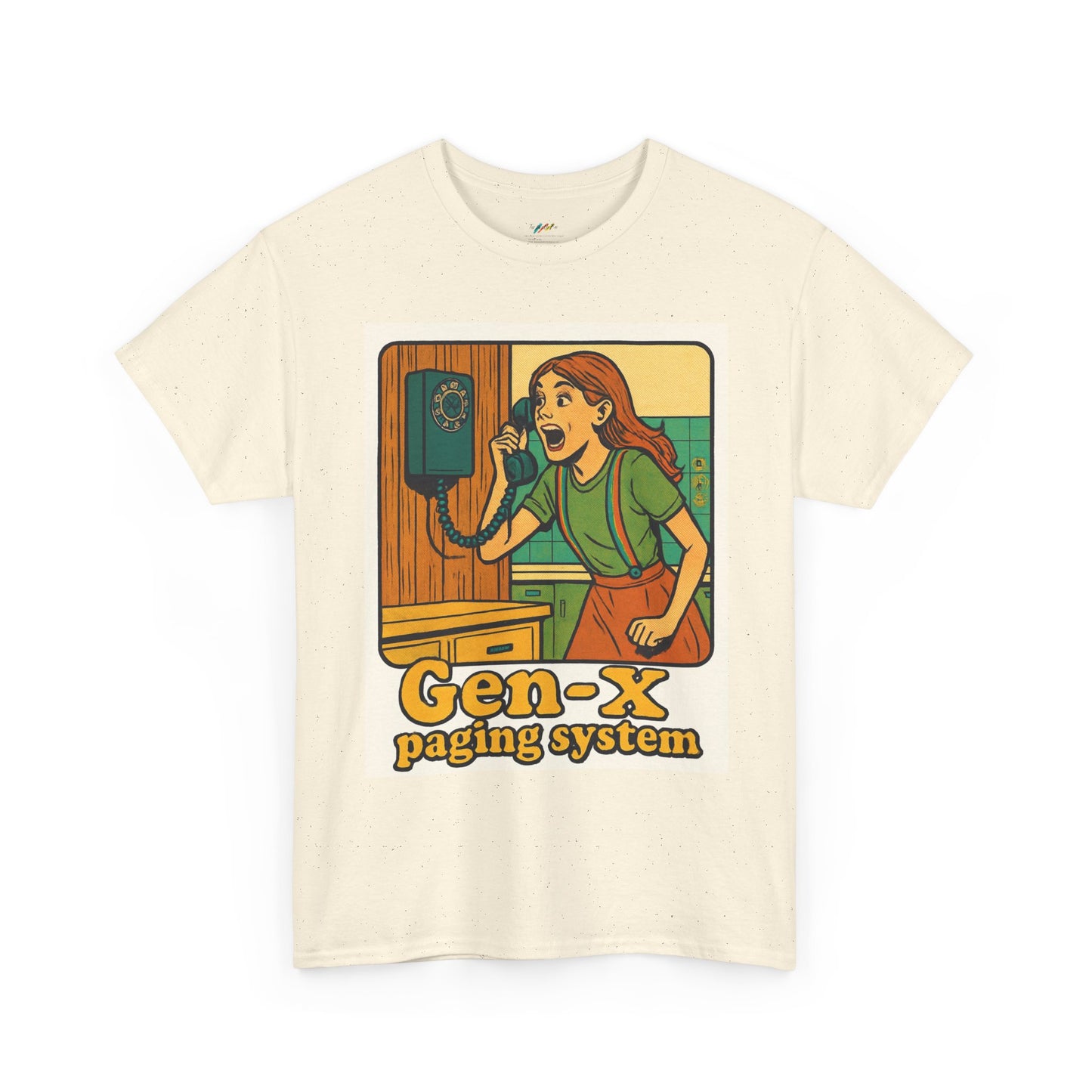 Gen-X Paging System Tee - Nostalgic Unisex Heavy Cotton T-Shirt, Retro Gift for Gen X, 80s Apparel, Vintage Vibe, Fun Casual Wear