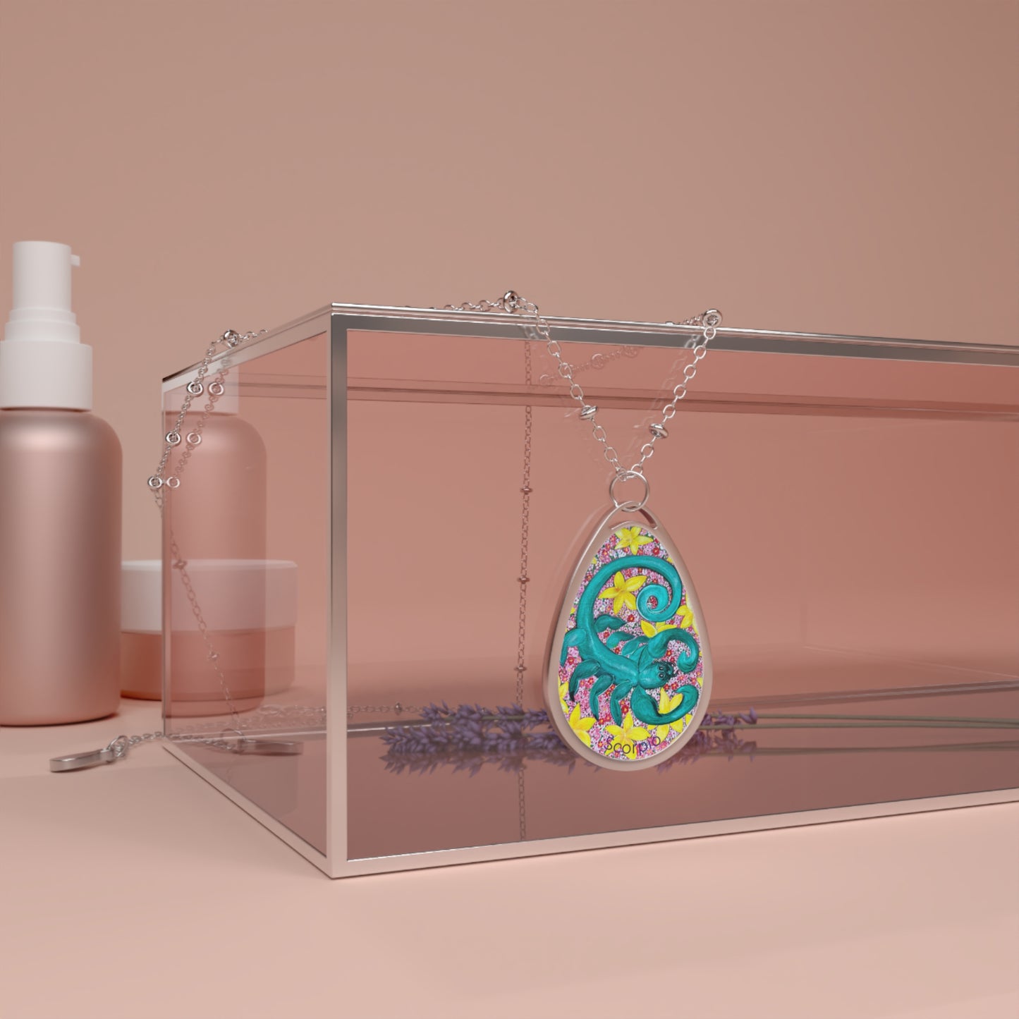 Scorpio Zodiac Oval Necklace, Celestial Jewelry Gift, Horoscope Charm, Astrology Accessory, Astrological Pendant, Zodiac Sign Pendant,