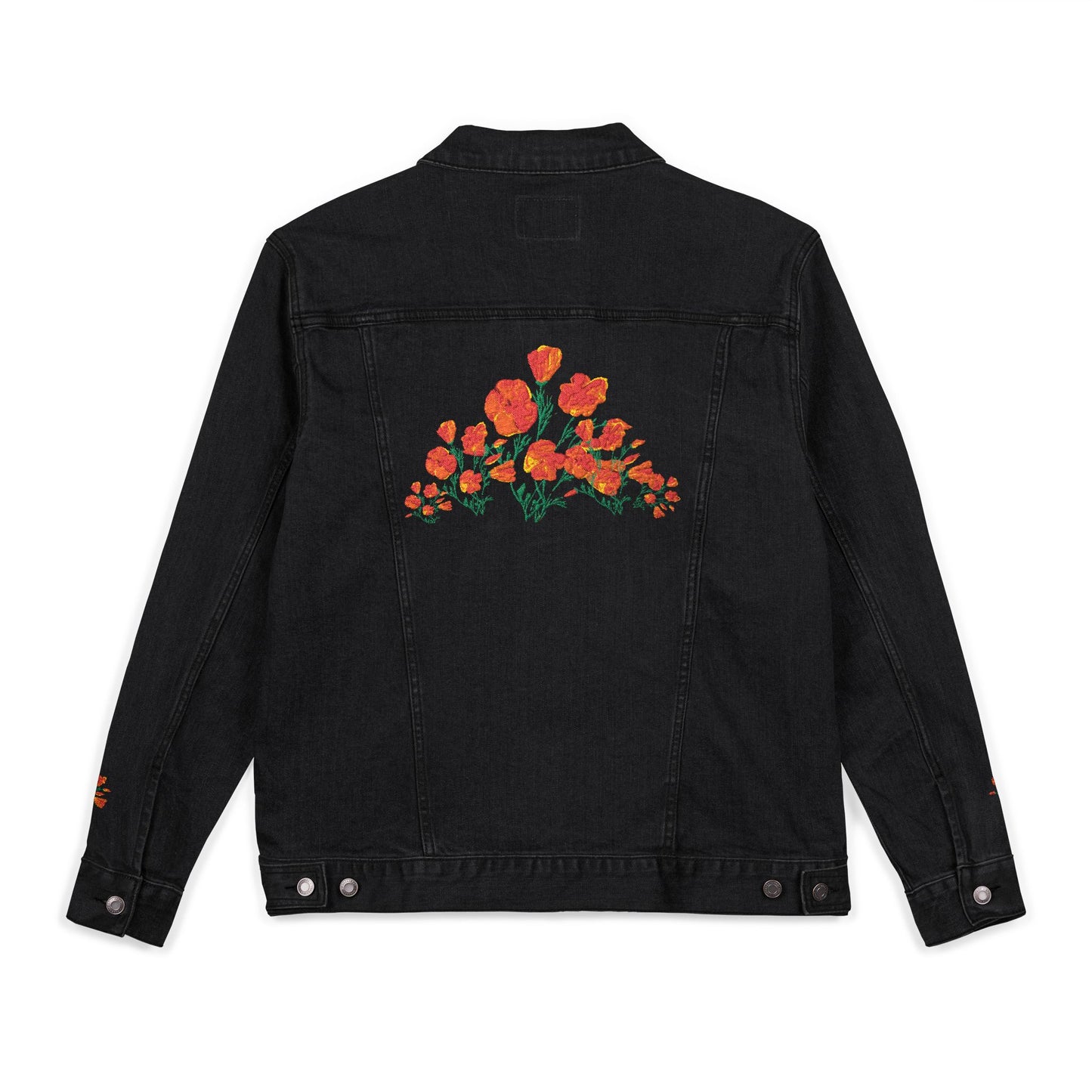 California Poppies! Embroidered Denim Jacket