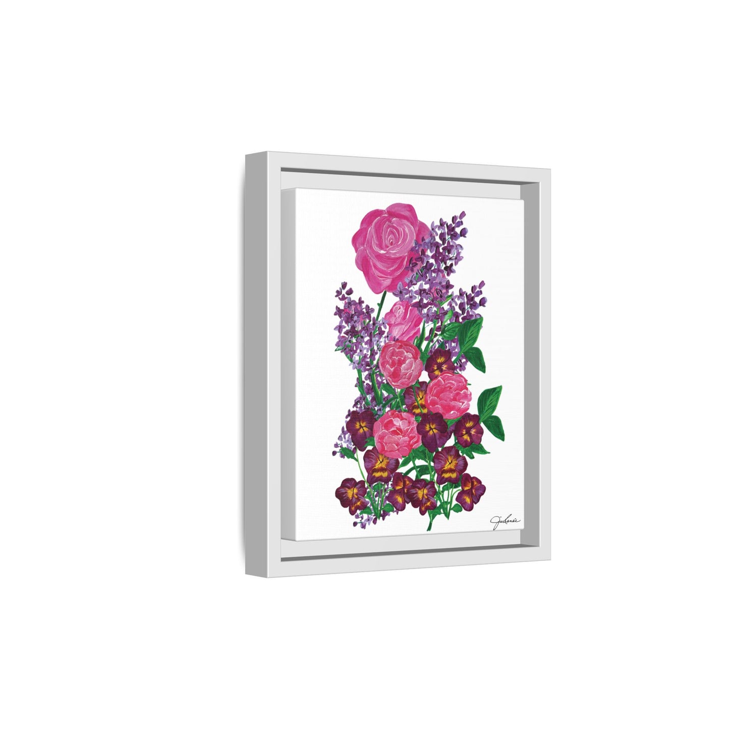 Framed Canvas, Botanical Bouquet - Wall Art, Home Decor, Matte Canvas Print, Multi-color