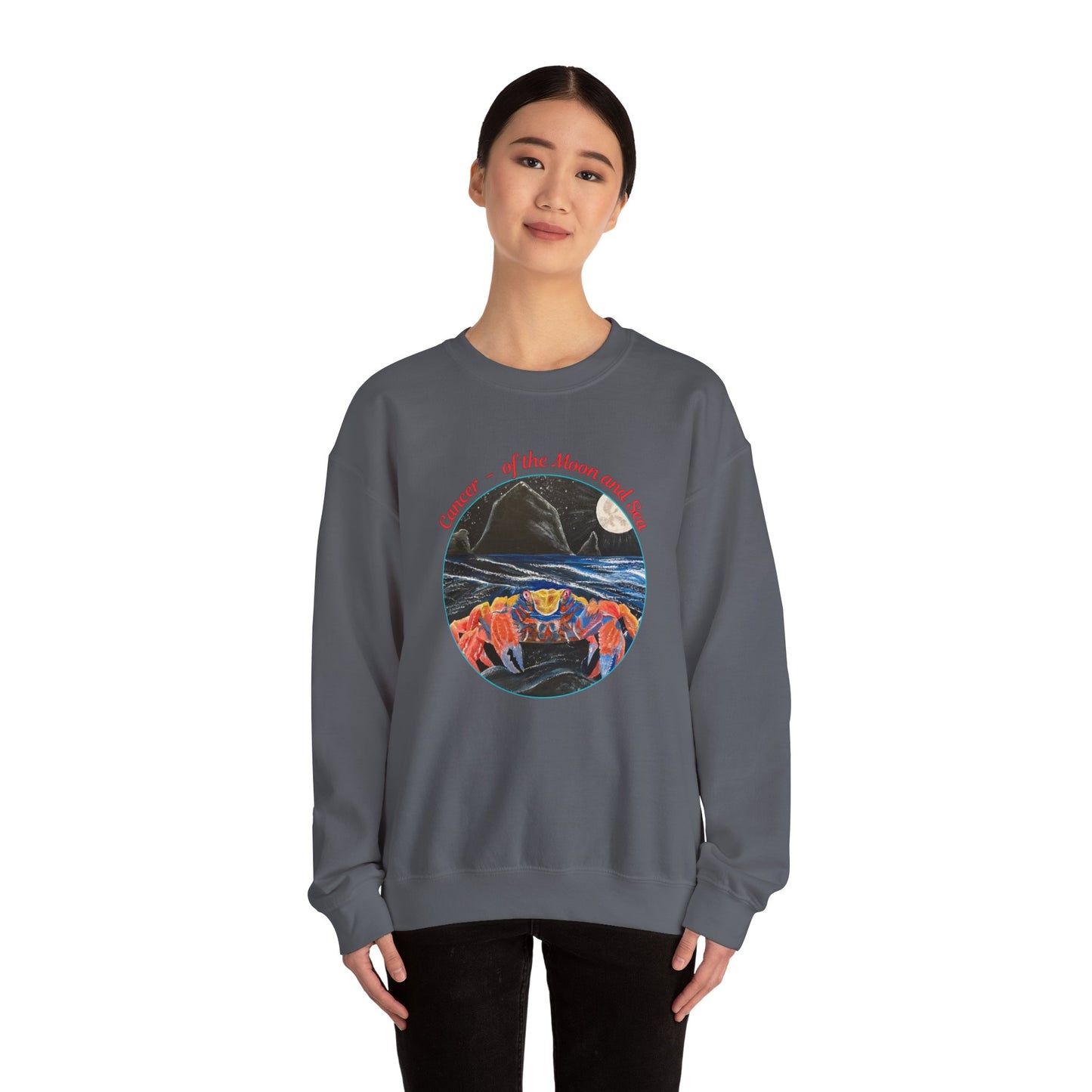 Cancer of the Moon and Sea Crewneck - Sweatshirt Inspirational and Colorful
