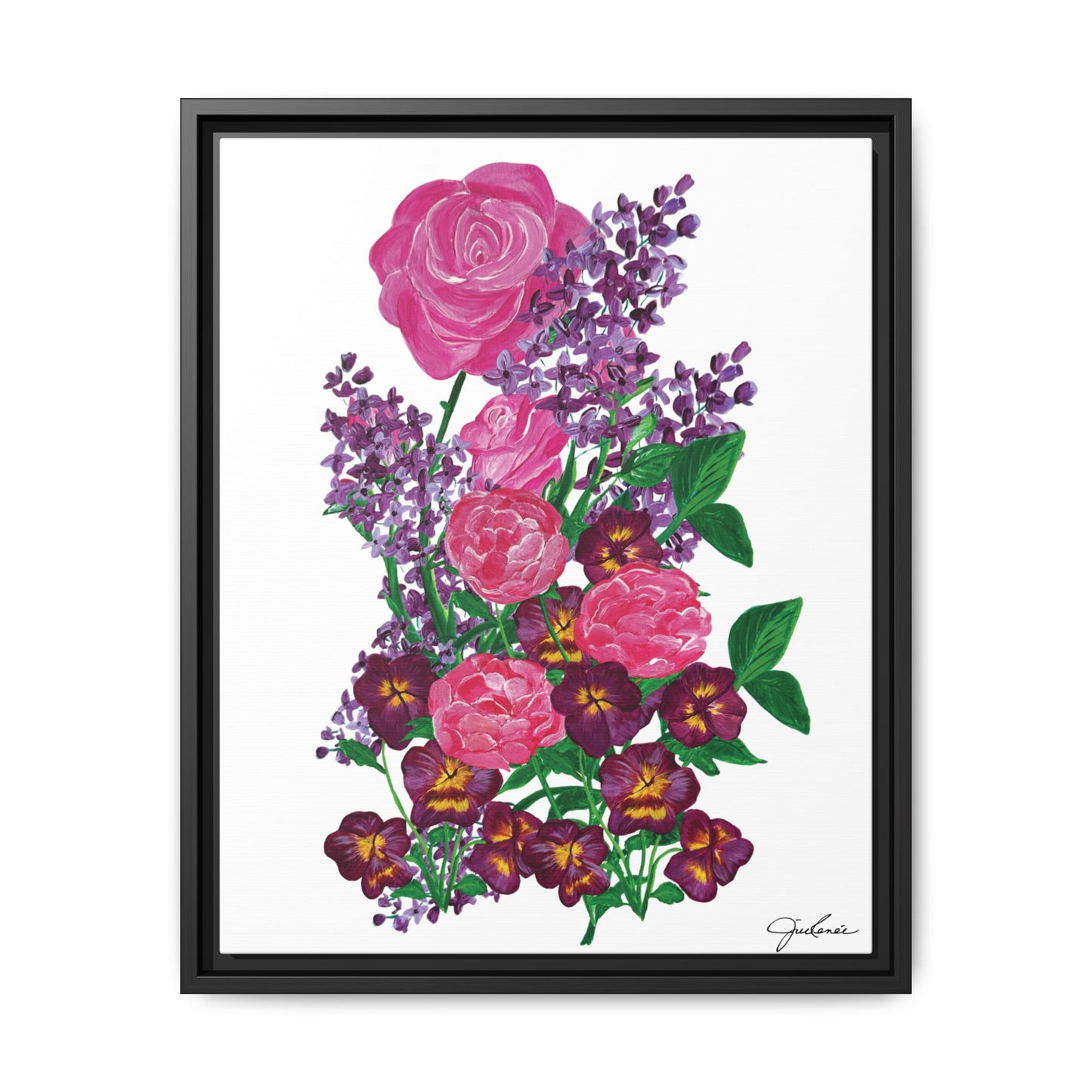 Framed Canvas, Botanical Bouquet - Wall Art, Home Decor, Matte Canvas Print, Multi-color