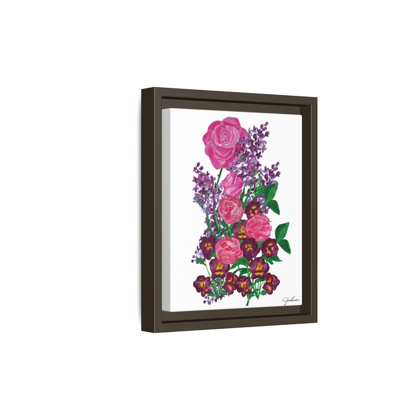 Framed Canvas, Botanical Bouquet - Wall Art, Home Decor, Matte Canvas Print, Multi-color