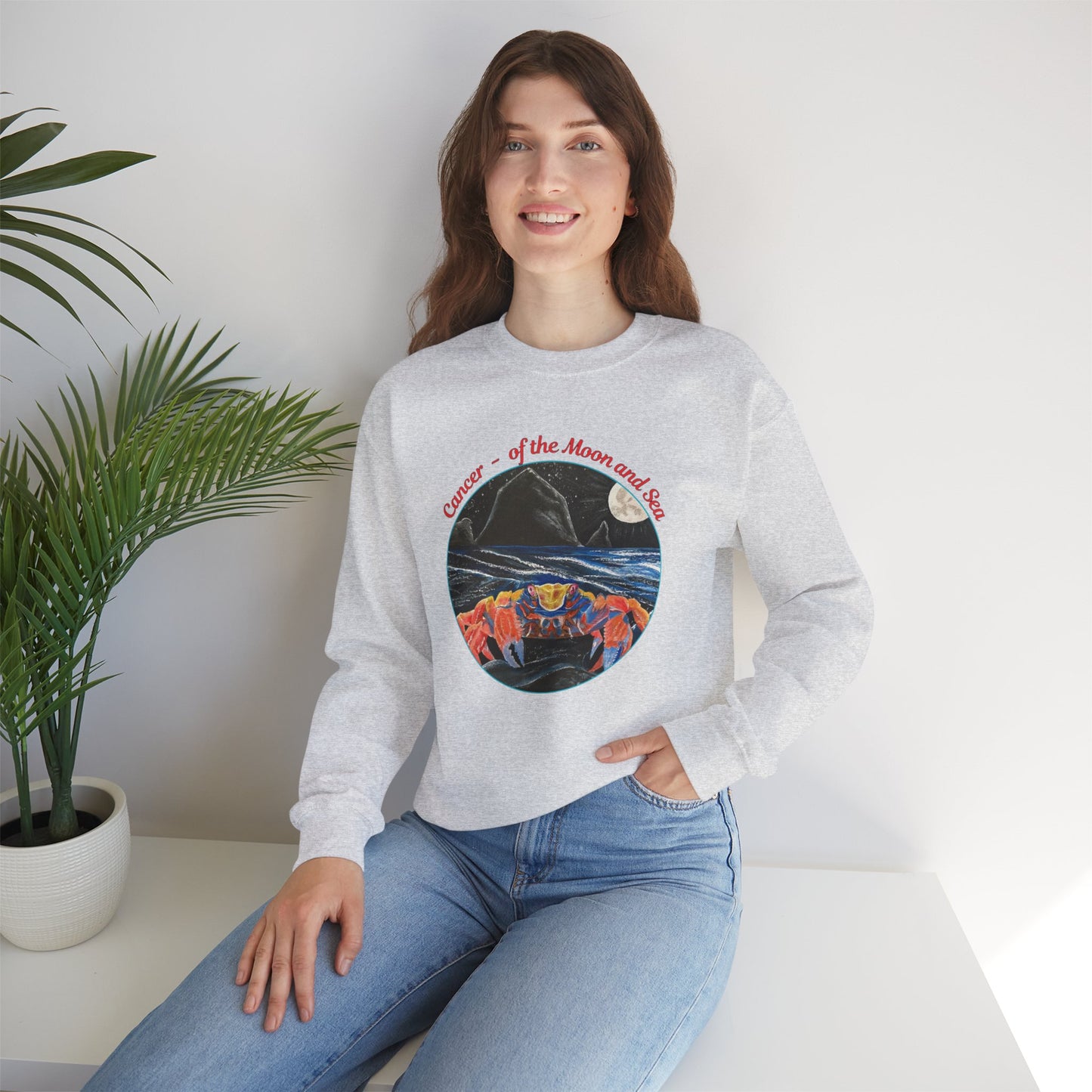 Cancer of the Moon and Sea Crewneck - Sweatshirt Inspirational and Colorful