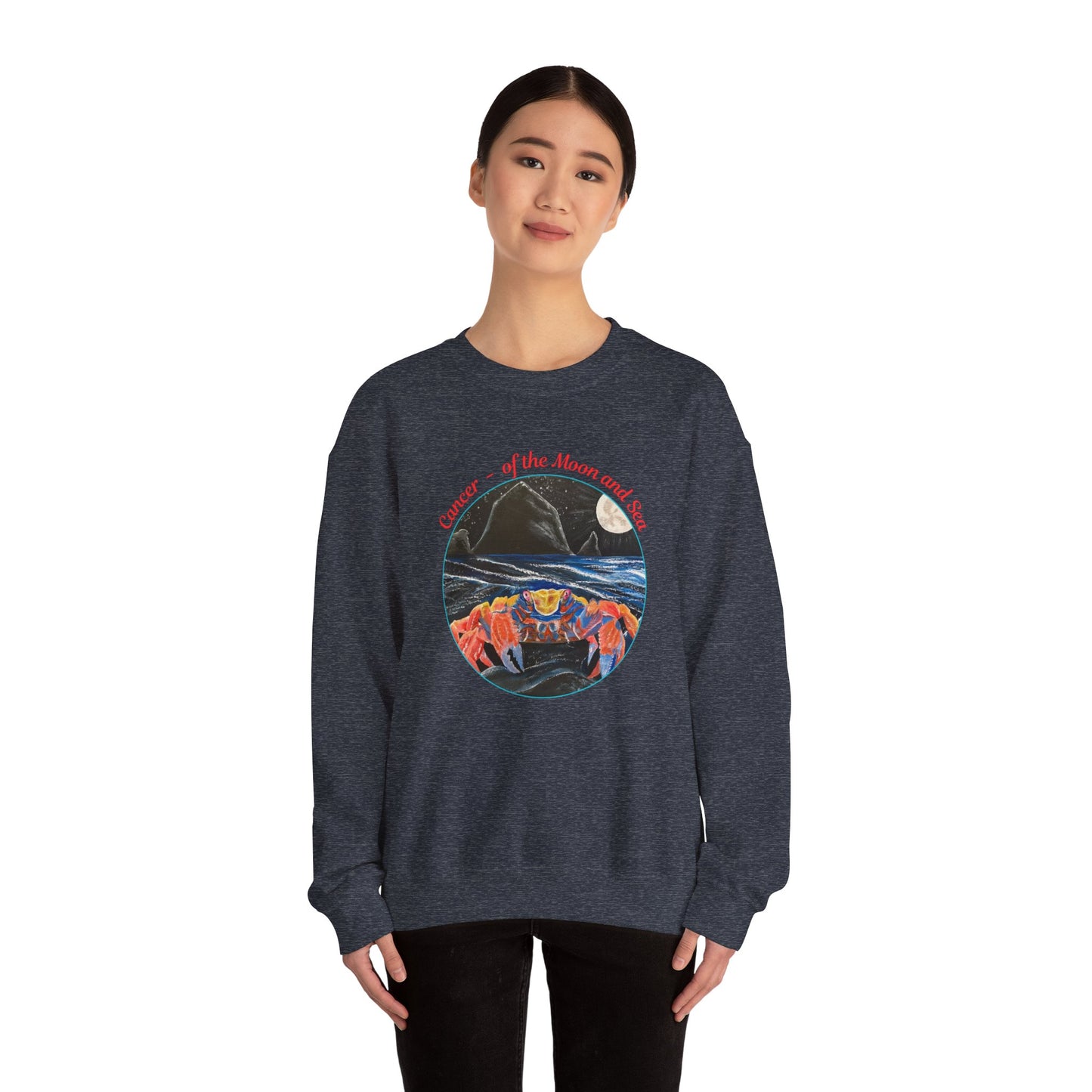 Cancer of the Moon and Sea Crewneck - Sweatshirt Inspirational and Colorful