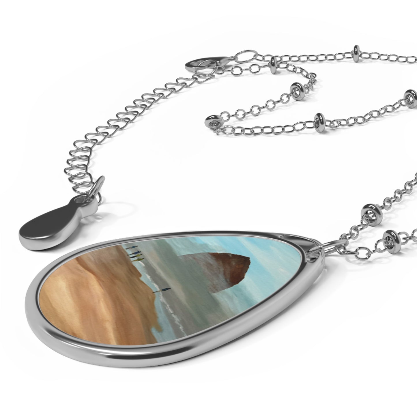 Haystack Rock inspired Oval Necklace, Coastal Jewelry, Beach Pendant, Nature Lover Gift, Everyday Elegance, Minimalist Design
