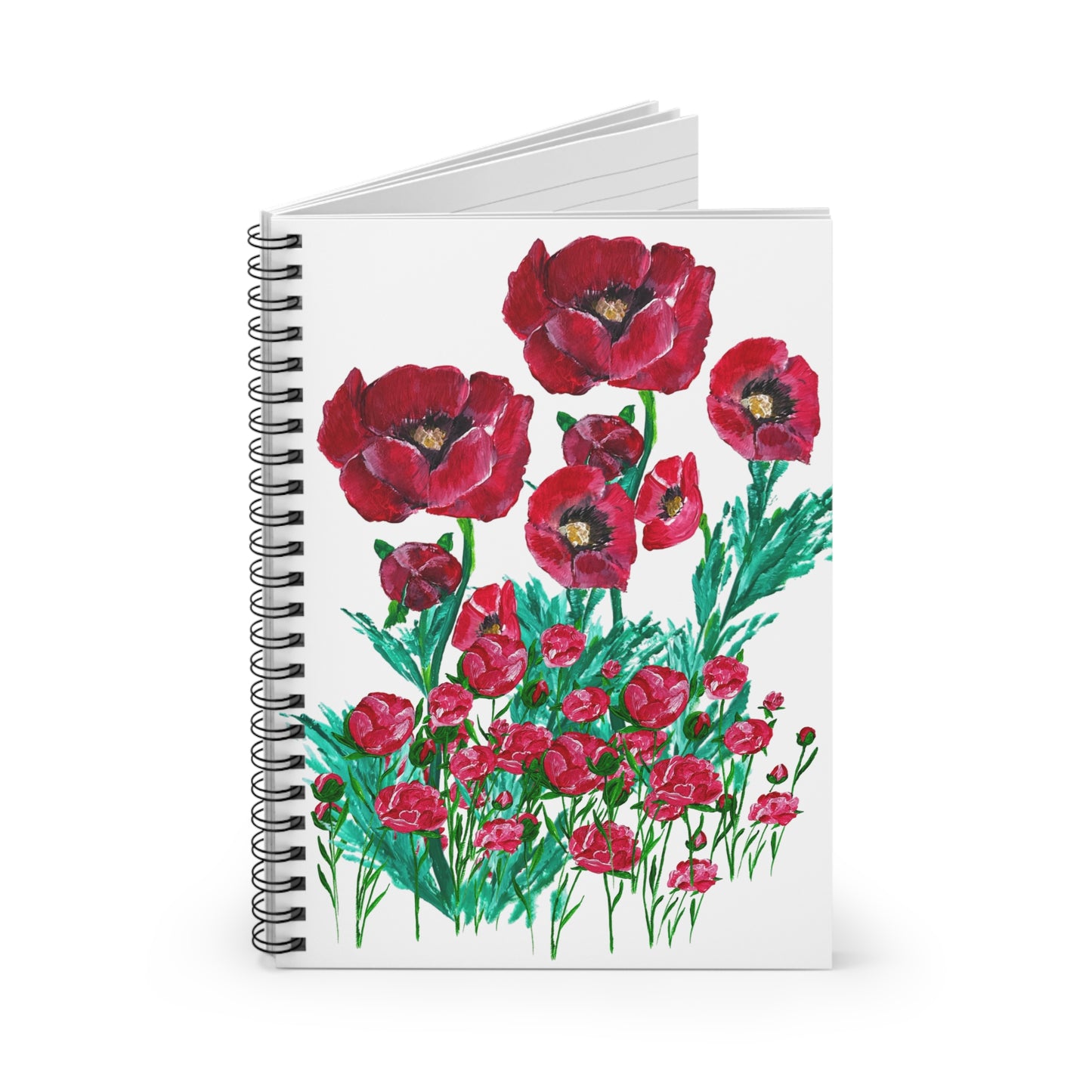 Floral Spiral Notebook - Ruled Lines | Aesthetic Journal for Note-taking, Doodling, Gifts, Study Organizer, Floral Art