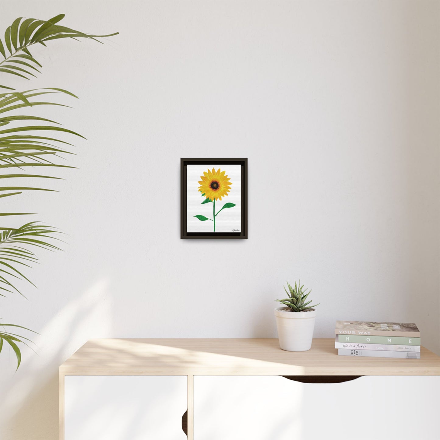 Framed Canvas Print , Sunflower! - Wall Art, Home Decor, Matte Canvas, Framed, Multi-color