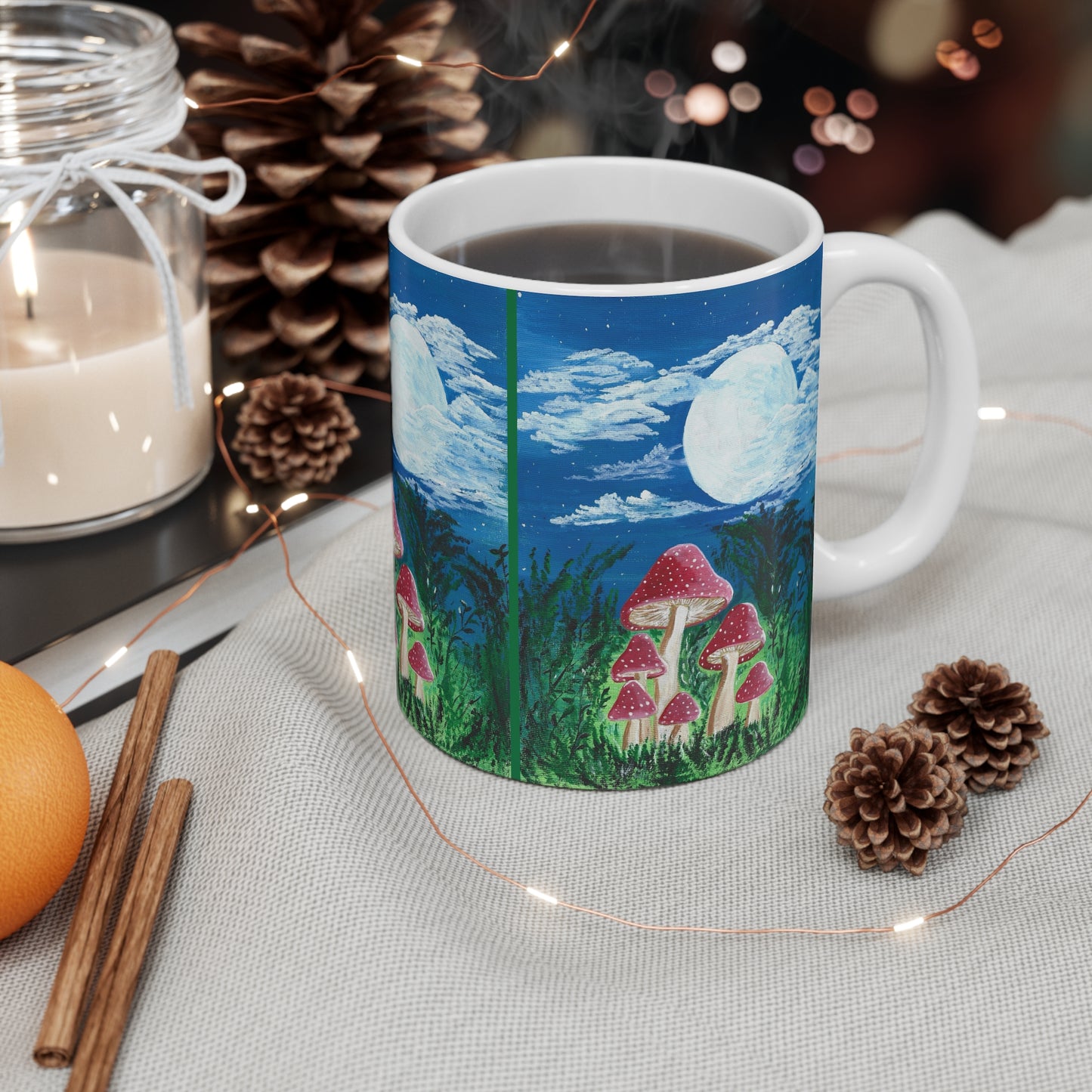 Magically Moonlit Mushrooms Mug - 11 oz
