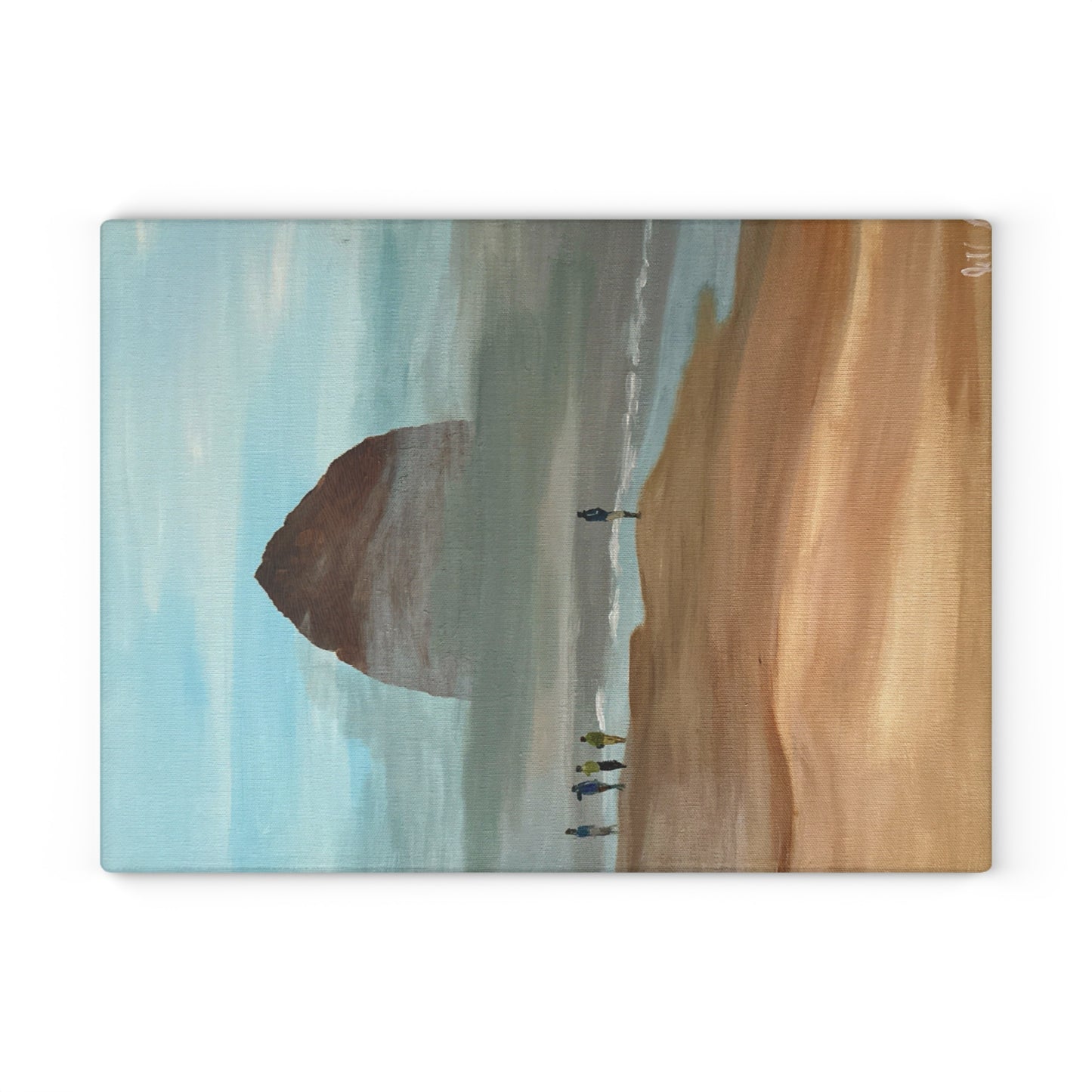 Coastal Glass Cutting Board, Beach Kitchen Decor, Foggy Morning Sea, Coastal Home Gift, Haystack Rock Cutting Board