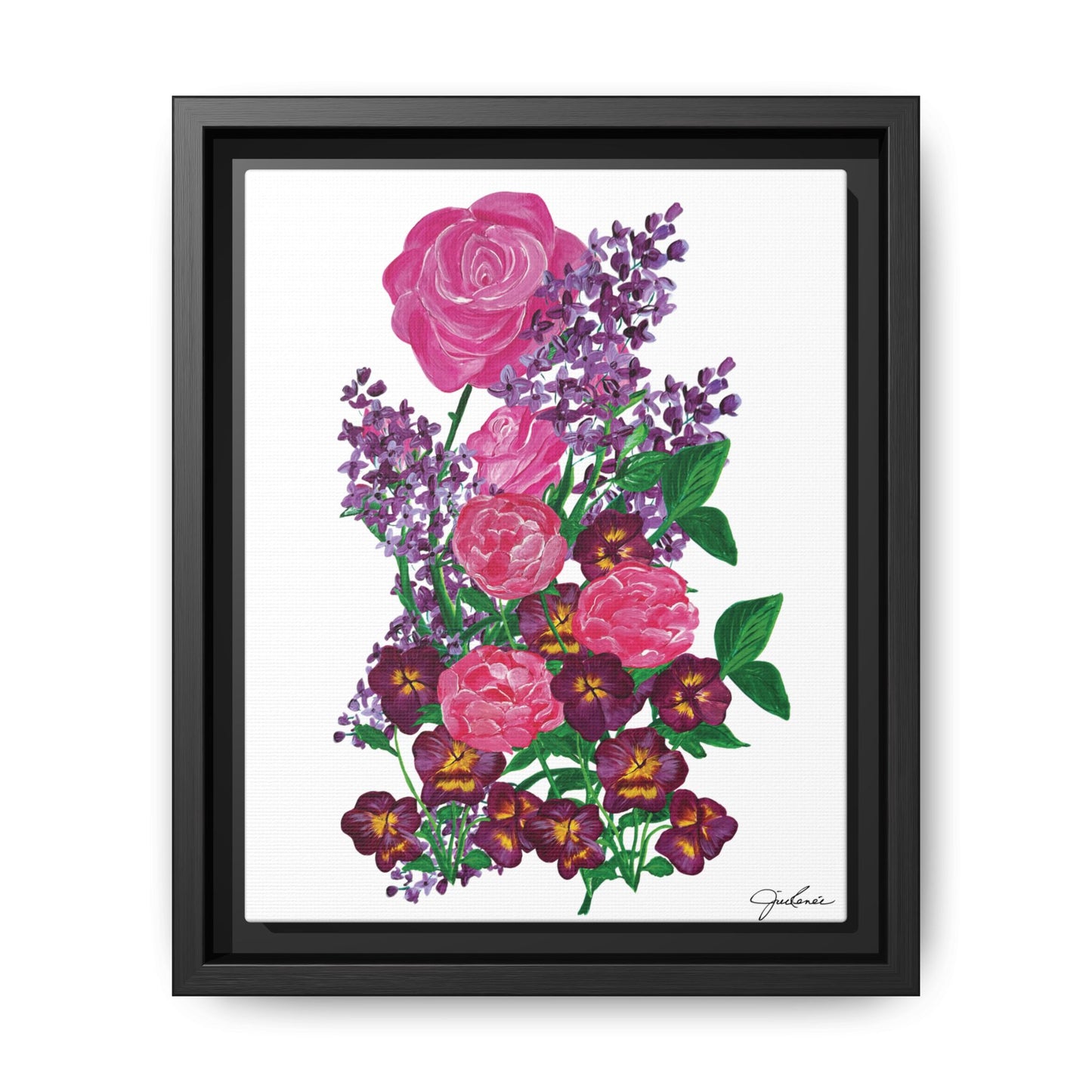 Framed Canvas, Botanical Bouquet - Wall Art, Home Decor, Matte Canvas Print, Multi-color